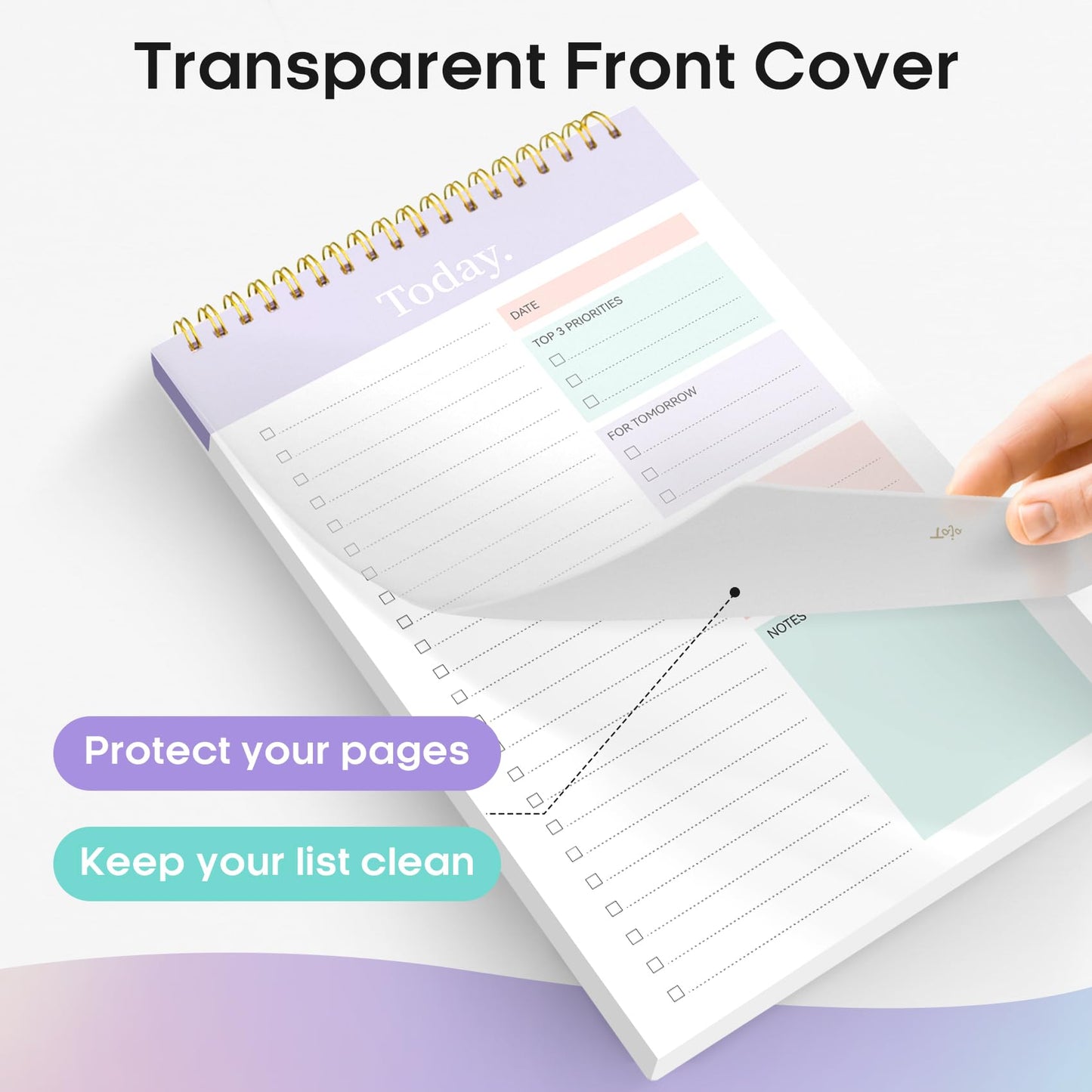 Taja 6 Pack of To Do List Notepad - To Do List Notebook for Work with 52 Sheets, 9.8" x 6.5", Undated Daily Planner Perfect for Daily Tasks and Goal Setting, Notepad Suitable for Office, Home & School - Violet Dream