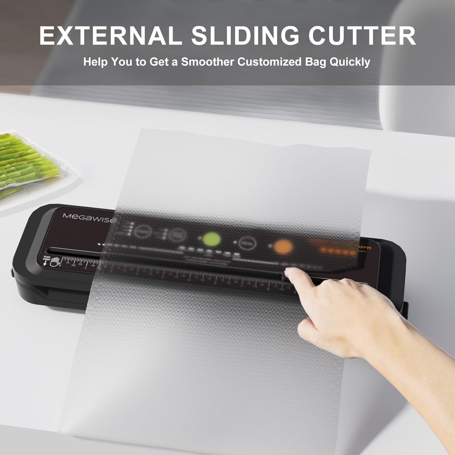 MegaWise Powerful and Compact Vacuum Sealer Machine One-Touch Automatic Food Sealer