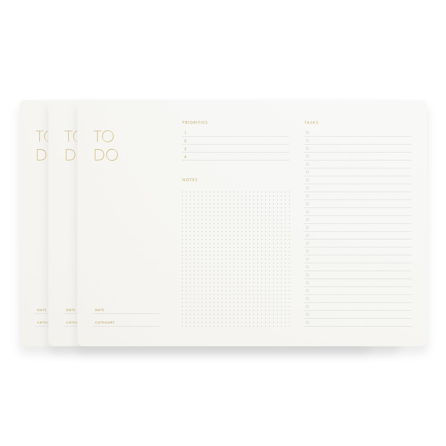 Pinesman - Elegant To Do List Notepad with Mouse Pad Feature, 3 Pack, 11.22" x 7.87", 50 Tear-Off Sheets (50 Each), Gold Foiled, Daily Planning, Eco-friendly To Do List Planner, FSC™ Certified To Do List Notebook for Work