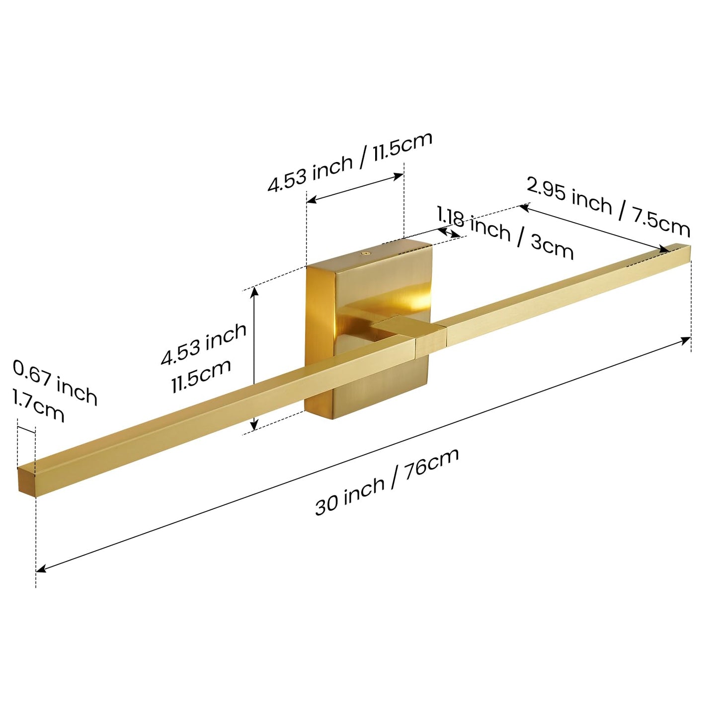 CCYCOL Gold Bathroom Vanity Light Fixtures - 30 inch Rotatable Modern 5CCT LED Vanity Lights for Bathroom Lighting Fixture Over Mirror Dimmable Bathroom Wall Sconce