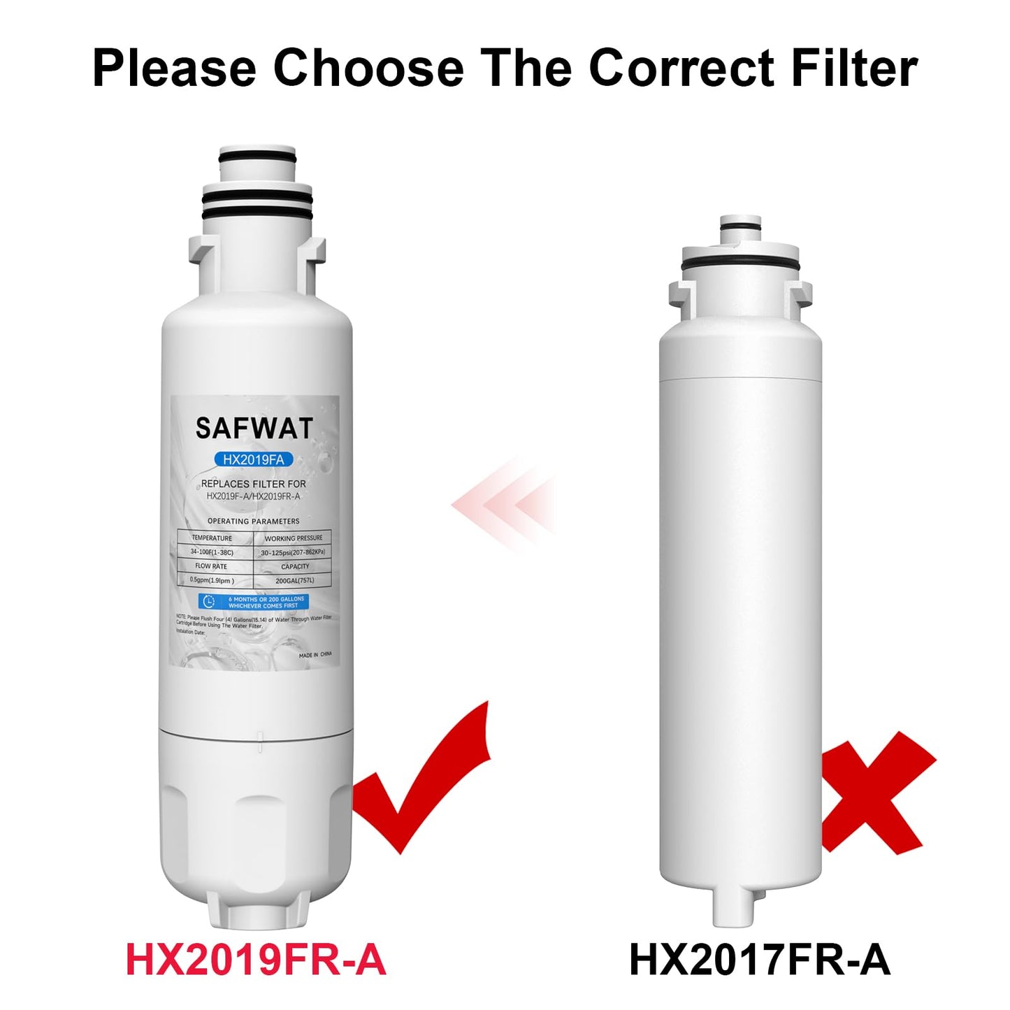 HX2019FR-A HX2019F-A Water Filter Compatible with Hisense HRM260N6TSE HRFD560SW HRCD585BW HRFD634BW HRCD650BW HRCD586TBWB Mora MRM260N6TSE Refrigerator (2 Pack)
