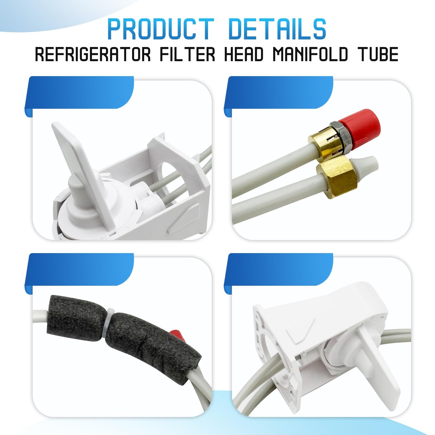 WR02X45209 Refrigerator Filter Head Manifold Tube Compatible with GE Hotpoint Refrigerators Replaces WR17X22066, WR17X11920, WR17X20862