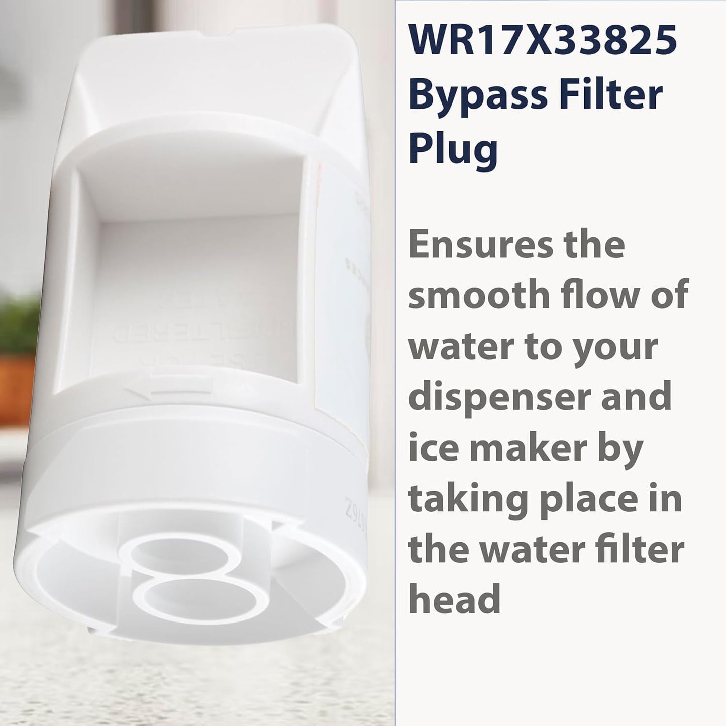 WR17X33825 Refrigerator Water Filter Bypass Plug with Chip - Compatible With GE Refrigerators - OEM Replacement WR17X30044