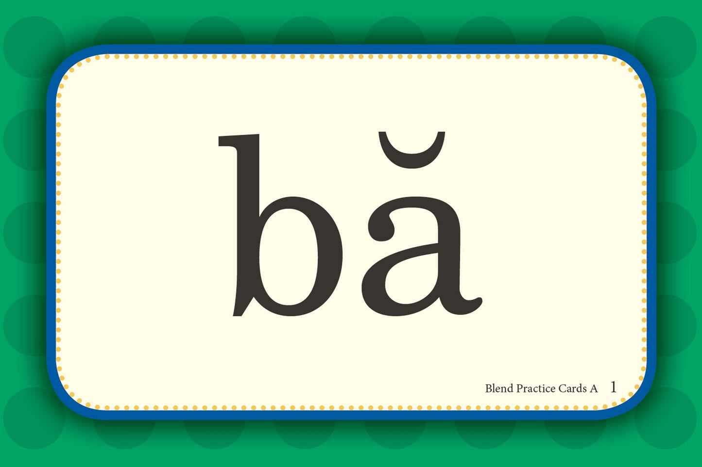 Blend Practive Cards A - Abeka Kindergarten 1st and 2nd Grade 1, 2 Phonics Reading Program Teaching Aid Flash Cards