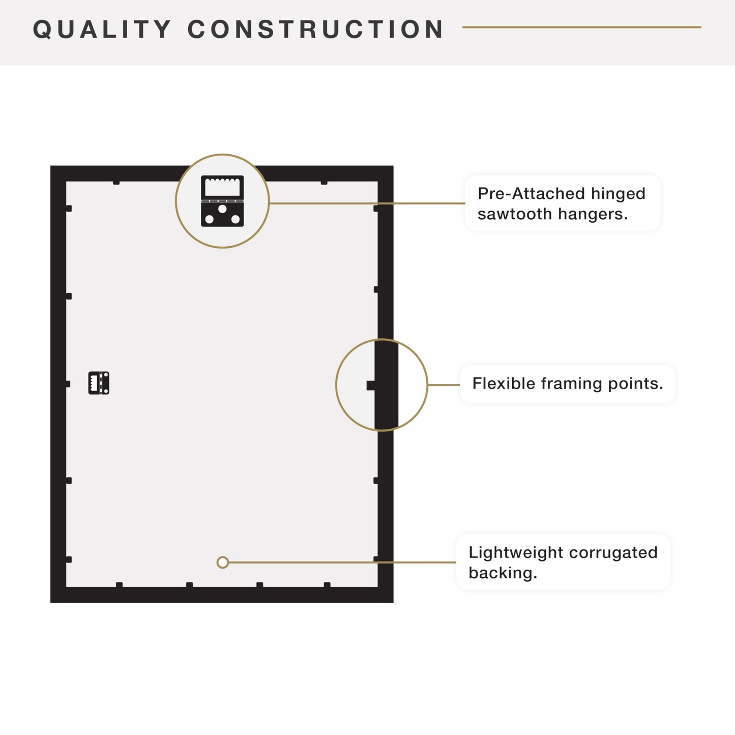 MCS Foundation 20x30 Poster Frame Traditional Brass, Vertical & Horizontal Wall Hanging Large Picture Frame for Photos, Posters & Art Prints (1-Pack)