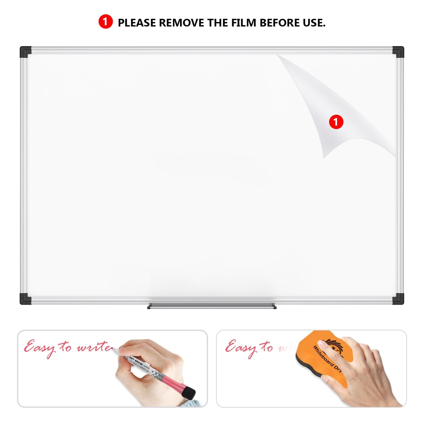 XBoard Magnetic Dry Erase Whiteboard 24 x 18 Inch, Double Sided White Board for Wall with Marker Tray | Silver Aluminum Frame Presentation Board for Home Office Classroom