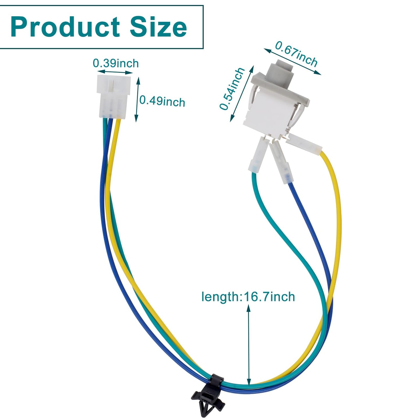 8283288 Dryer Door Switch with Wire, Compatible with Whirlpool Dryer, WPW10318609 W10318609 8574875 W10128087 8283288 4165281 4371407 8519323 865677