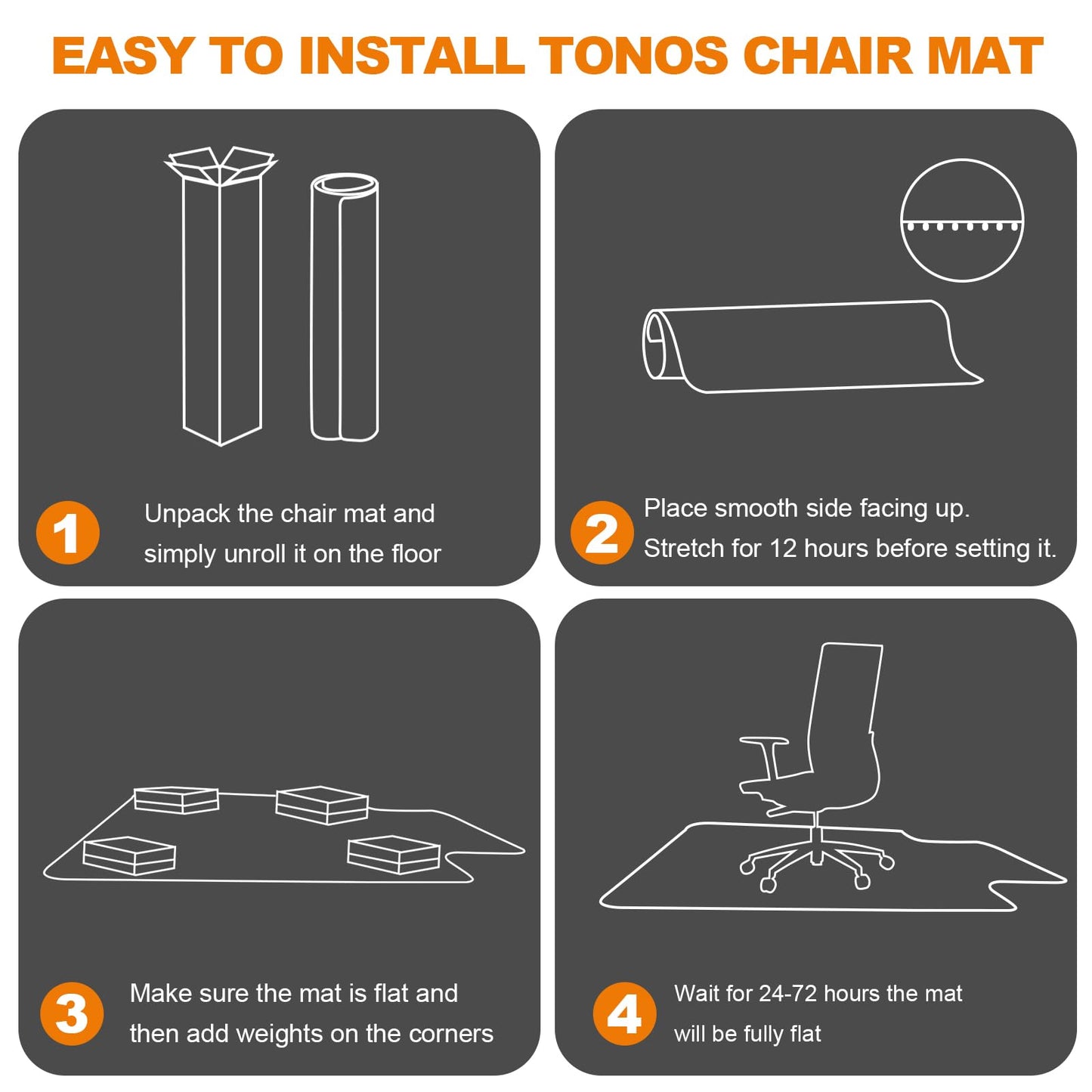 Thickened Chair Mat for Carpet- Low Pile Carpet Protector for Office Computer Desk Chair. Heavy Duty Desk Chair Mat for Carpeted Floors. Clear (with Lip, 47.5"X35.5"X0.15“)