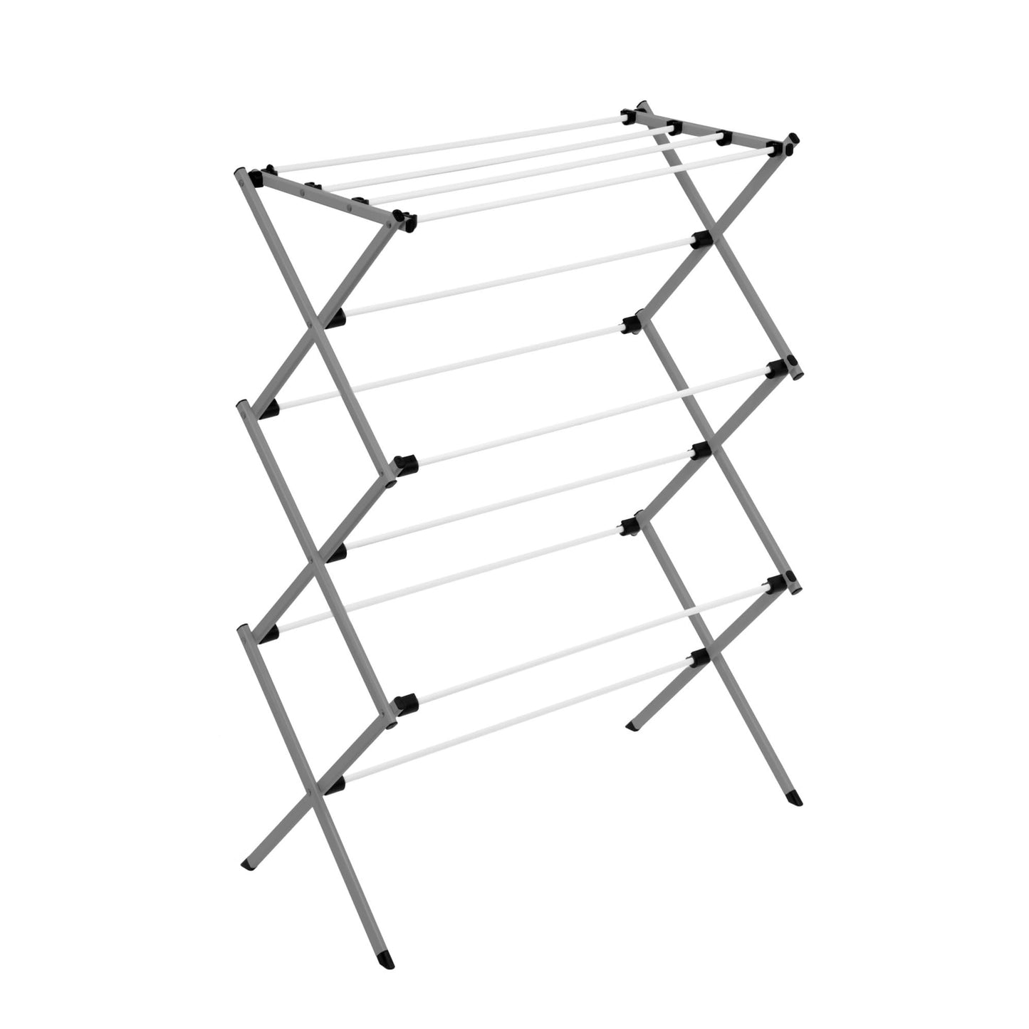 Honey-Can-Do Deluxe Metal Collapsible Clothes Drying Rack, 50 lbs, 29" x 14.2" x 42.1", White & Grey