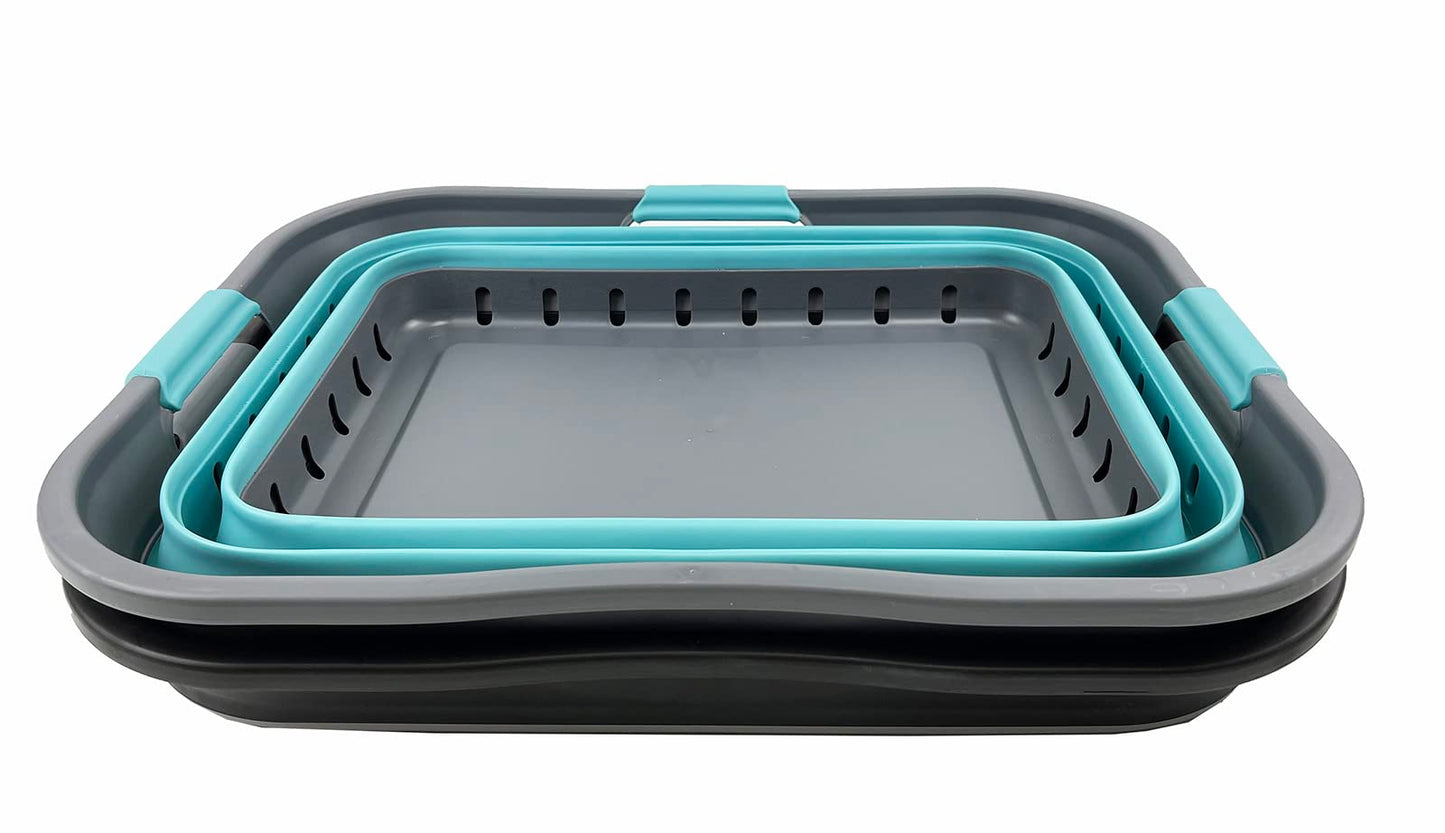 SAMMART 42L (11 gallon) Collapsible Plastic Laundry Basket - Foldable Pop Up Storage Container/Organizer - Portable Basket - Space Saving Hamper/Basket