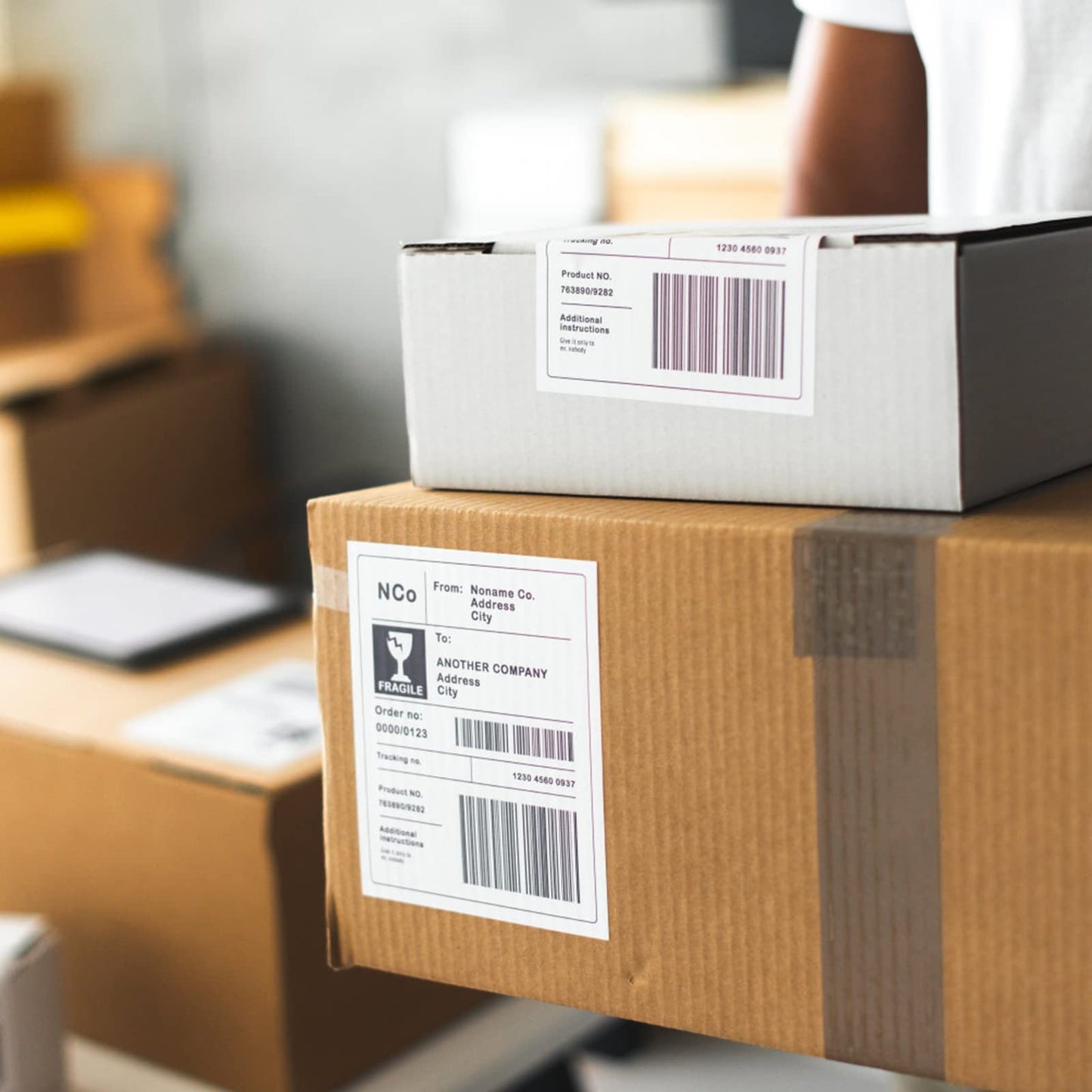BESTIKER Half Sheet Shipping Labels - 1000 Counts, 8.5” x 5.5” Self Adhesive Shipping Label White Internet Mailing Labels 2 Per Page, Laser & Inkjet Printer Compatible [500 Sheets 8.5” x 11”]