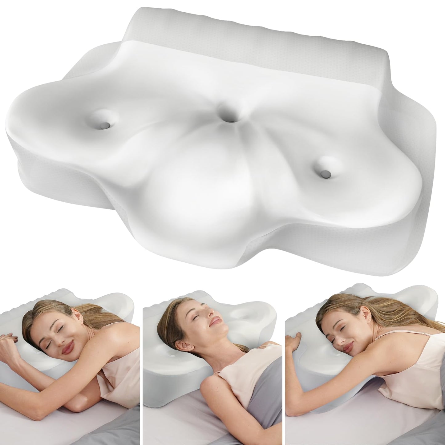 ABLEGRID Memory Foam Cervical Neck Support Pillow,Contour Cooling Gel Pillow for Neck Shoulder Pain Relief,Odorless Ergonomic Orthopedic Adjustable Deep Sleep Bed Pillow for Side,Back,Stomach Sleepers