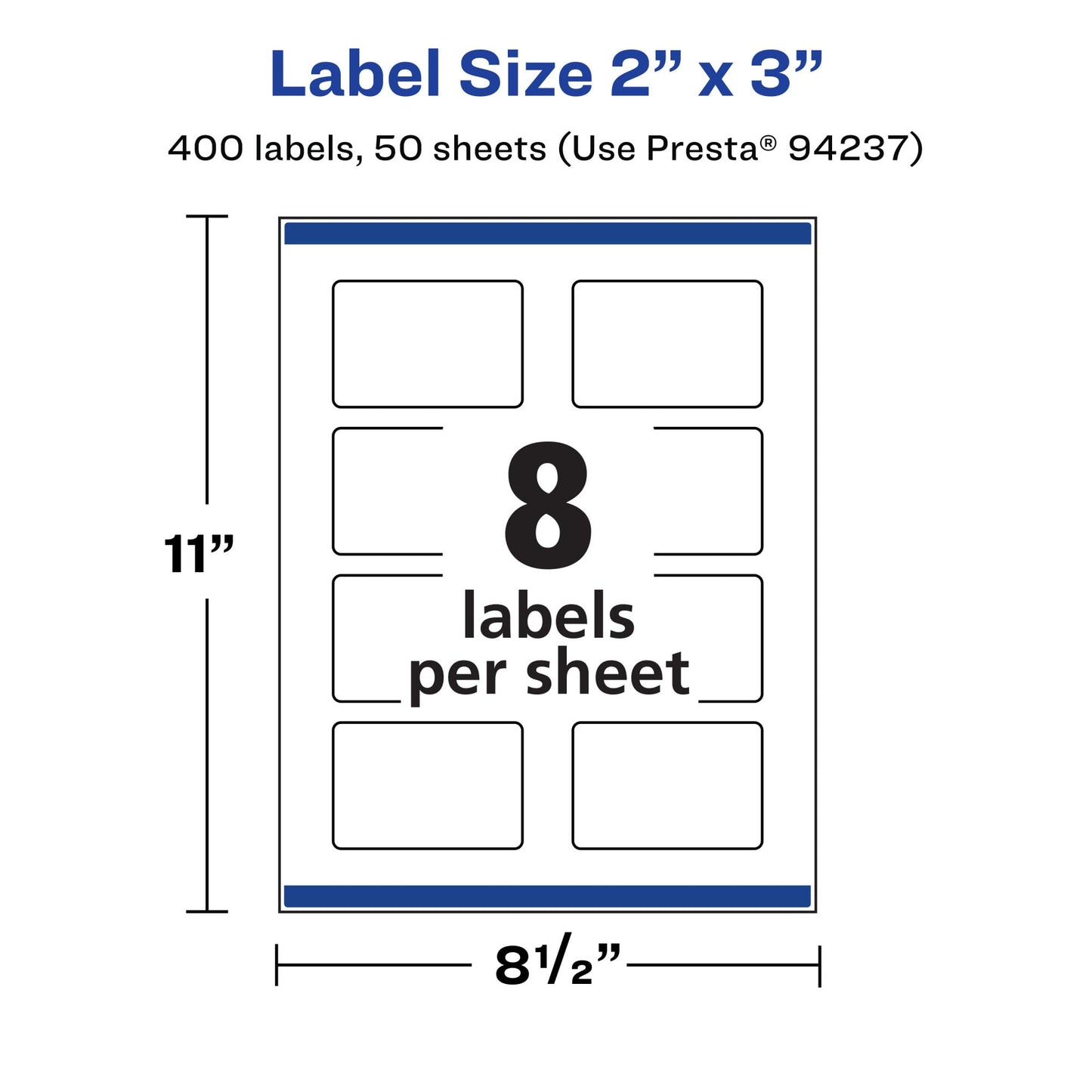 Avery Printable Durable White Rectangle Labels, Sure Feed Technology, 2" x 3", Print-to-the-Edge, Waterproof Labels, Laser & Pigment-Based Inkjet Compatible, 400 Total