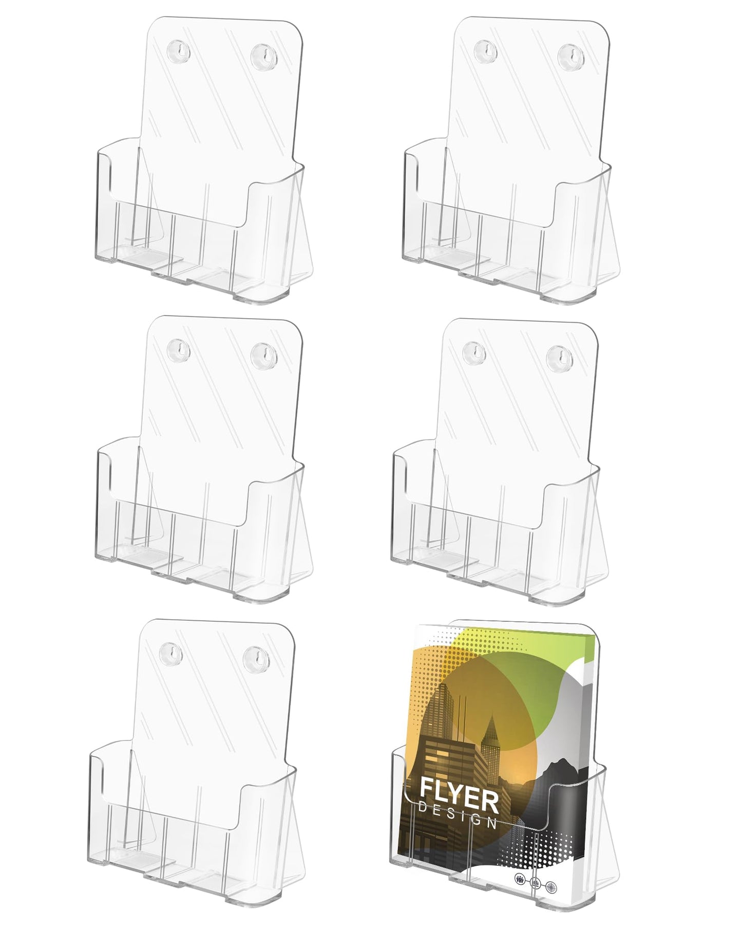 Sahasea Acrylic Brochure Holder, Acrylic Sign Holder 8.5 x 11, 6 Packs Brochure Display Stand, Clear Flyer Holder Pamphlet Paper Literature Holder for Document Magazine Menu, Table Desk Wall Mount