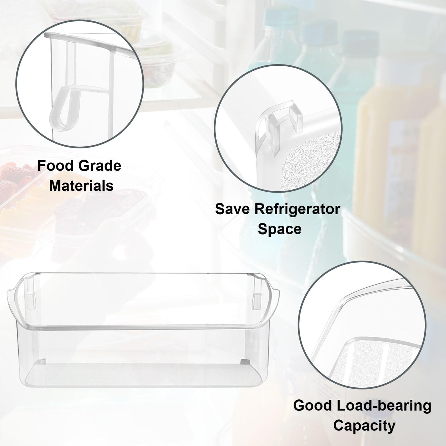 UPGRADED 242079701 Refrigerator Door Bin Compatible with 242011501 Door Bin Replacement Parts 242011504 242011503 AP5270343 EAP3497801 LGHD2369TF FGHB2868TF FFHB2750TS Door Bin by Sikawai