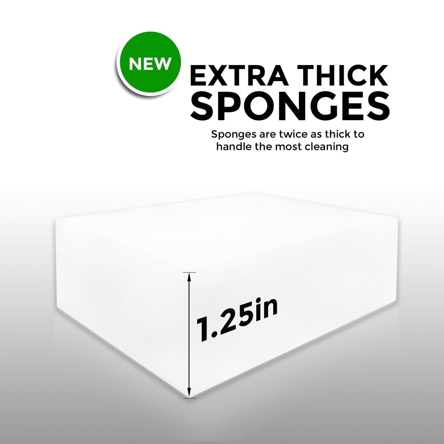 100 Pack Extra Thick Magic Cleaning Sponges - Eraser Sponge for All Surfaces - Double Thickness - Kitchen-Bathroom-Furniture-Leather-Car-Steel - Just Add Water - Melamine - Universal Cleaner