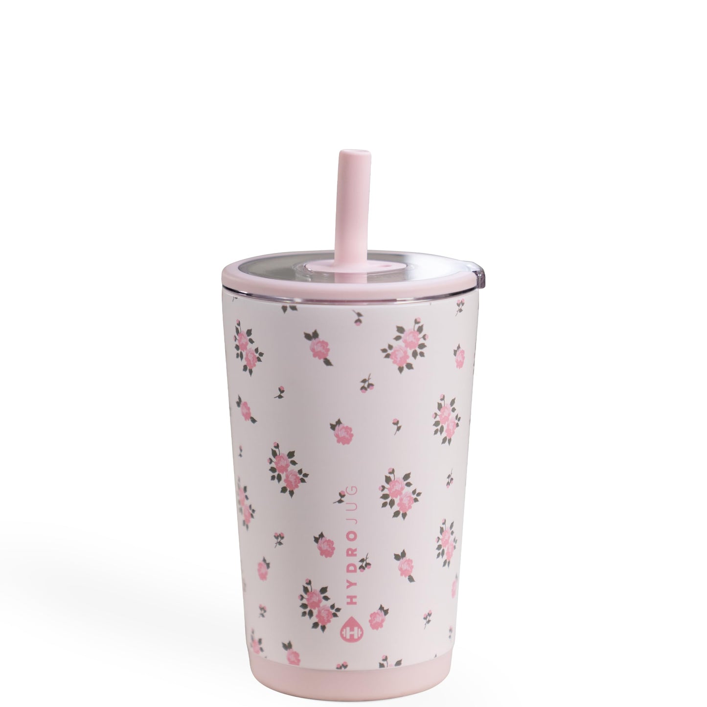 HydroJug Everyday Tumbler 14 oz – Ceramic-Lined Insulated Tumbler with Straw and Soft-Touch Lid, Cup Holder Friendly, Double-Wall Vacuum Insulation, Reusable Travel Cup – Wildrose
