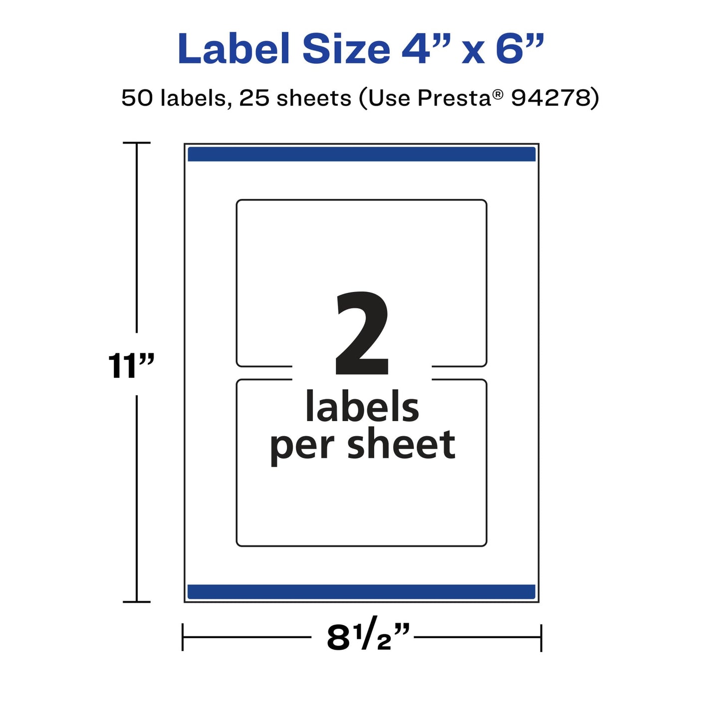 Avery Matte Clear Rectangle Labels, Sure Feed Technology, 4" x 6", 50 Matte Clear Labels, Print-to-The-Edge, Laser/Inkjet Printable
