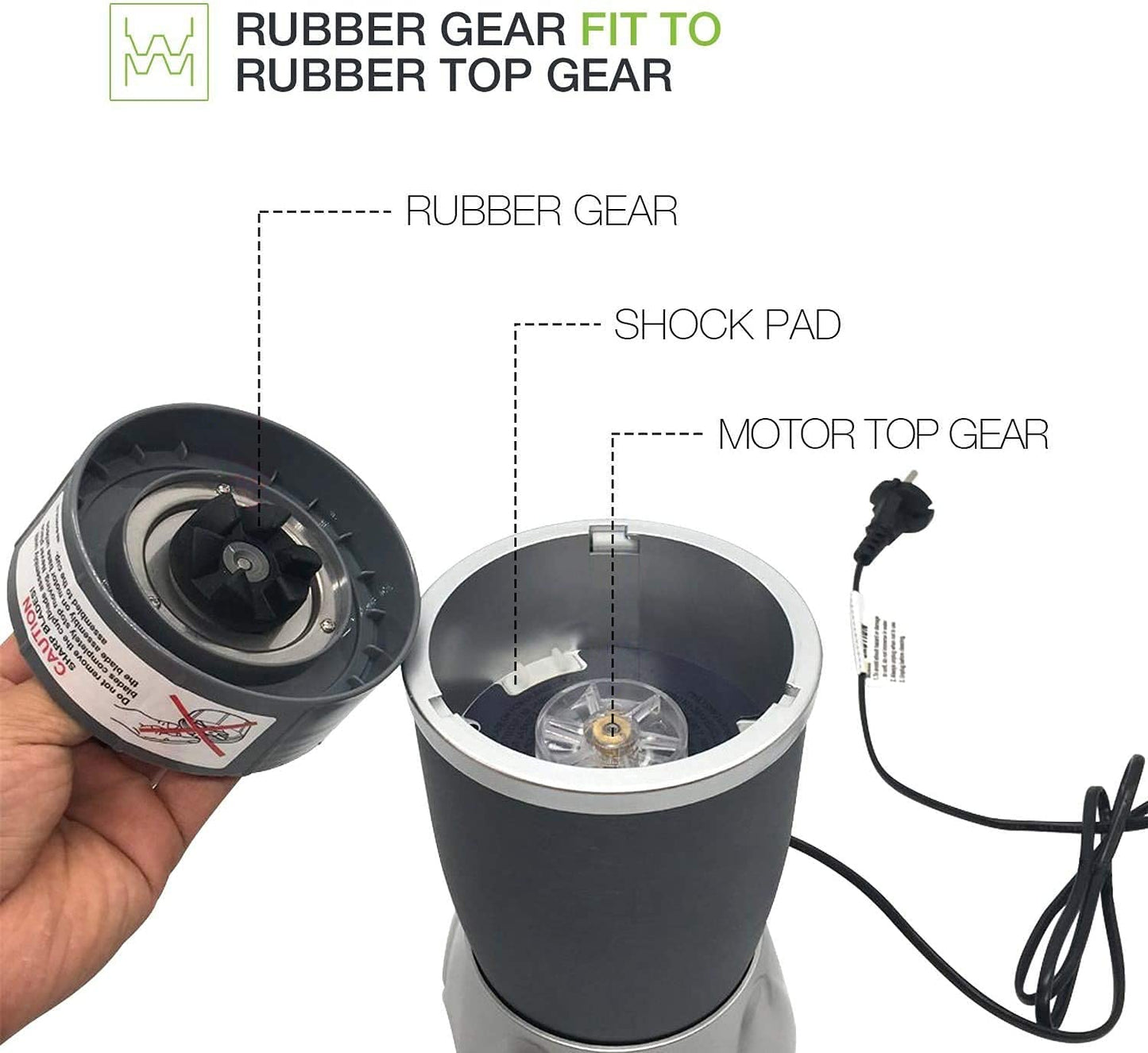 Extractor Blade Replacement Parts & Cups & Rubber Gear & Top Gear & Gaskets & Shock Pad Replacement Parts for NutriBullet Blender Accessories 600W/900W Series