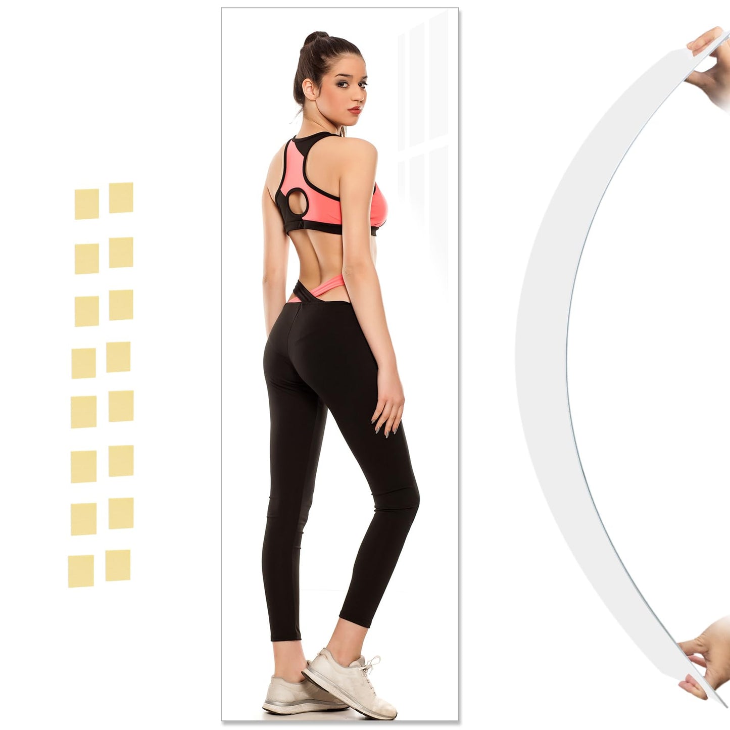 DEHWFT Full Length Mirror,47.25x15.75 Inch Acrylic Shatterproof Soft Mirrors, Non-Glass Wall-Mounted Fitness Mirror for Home, Lightweight Durable Modern Decor for Bedroom/Living Room/Cloakroom