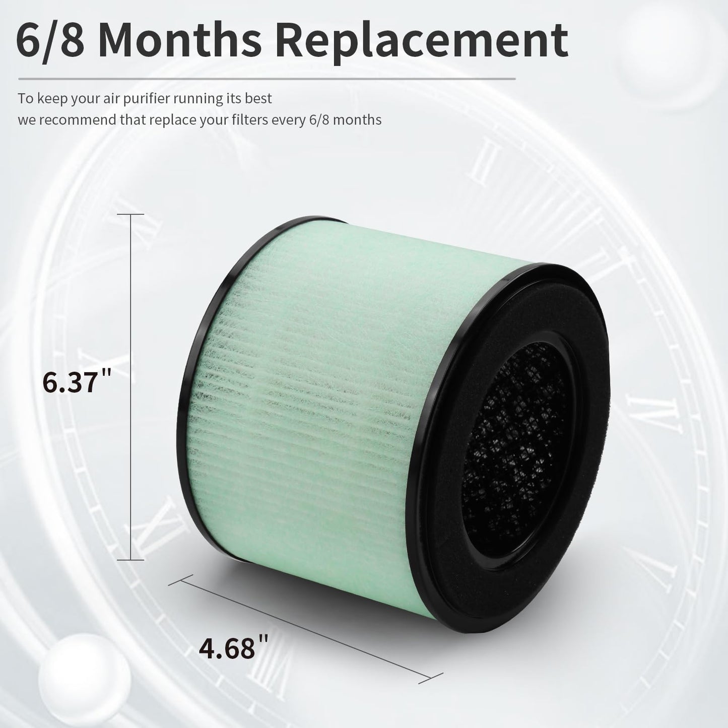 SAKEGDY 4 Packs BS-08 Main Filter Replacement - Compatible with PARTU BS-08 / Clarifion AerClear Air Cleaner Purifier, 3-in-1 Filtration System of Main Filter & Activated Carbon Filter