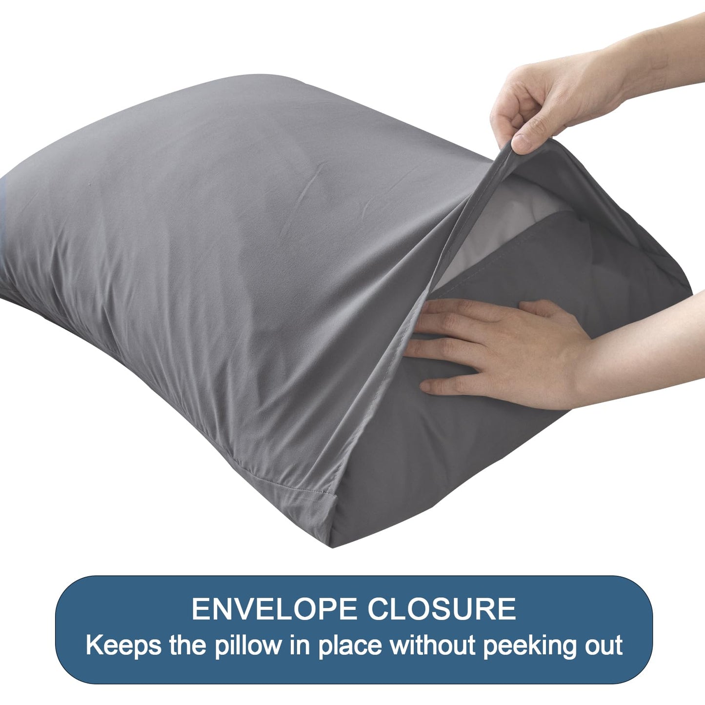 SPRINGSPIRIT Split Top King Sheets Sets for Adjustable Bed, 4 Piece Bed Sheets Set Deep Pockets, Extra Soft and Breathable Bedding Sheets, Grey