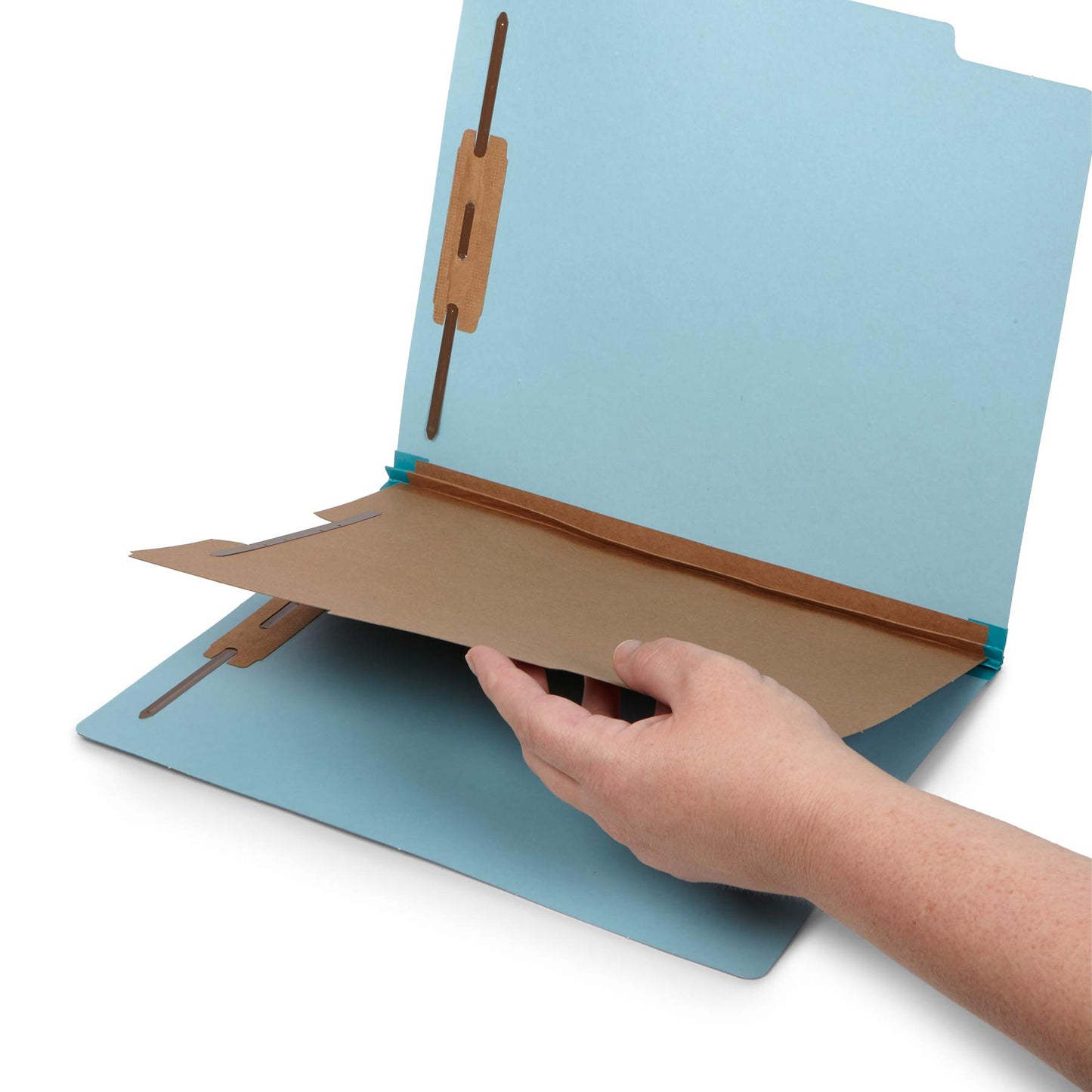 10 Blue Classification Folders - 1 Divider - 2 Inch Expansions - Durable 2 Prongs, for Medical Files, Law Client Files, Pressboard Classification Folders 1 Dividers Letter Size, Blue, 10 Pack