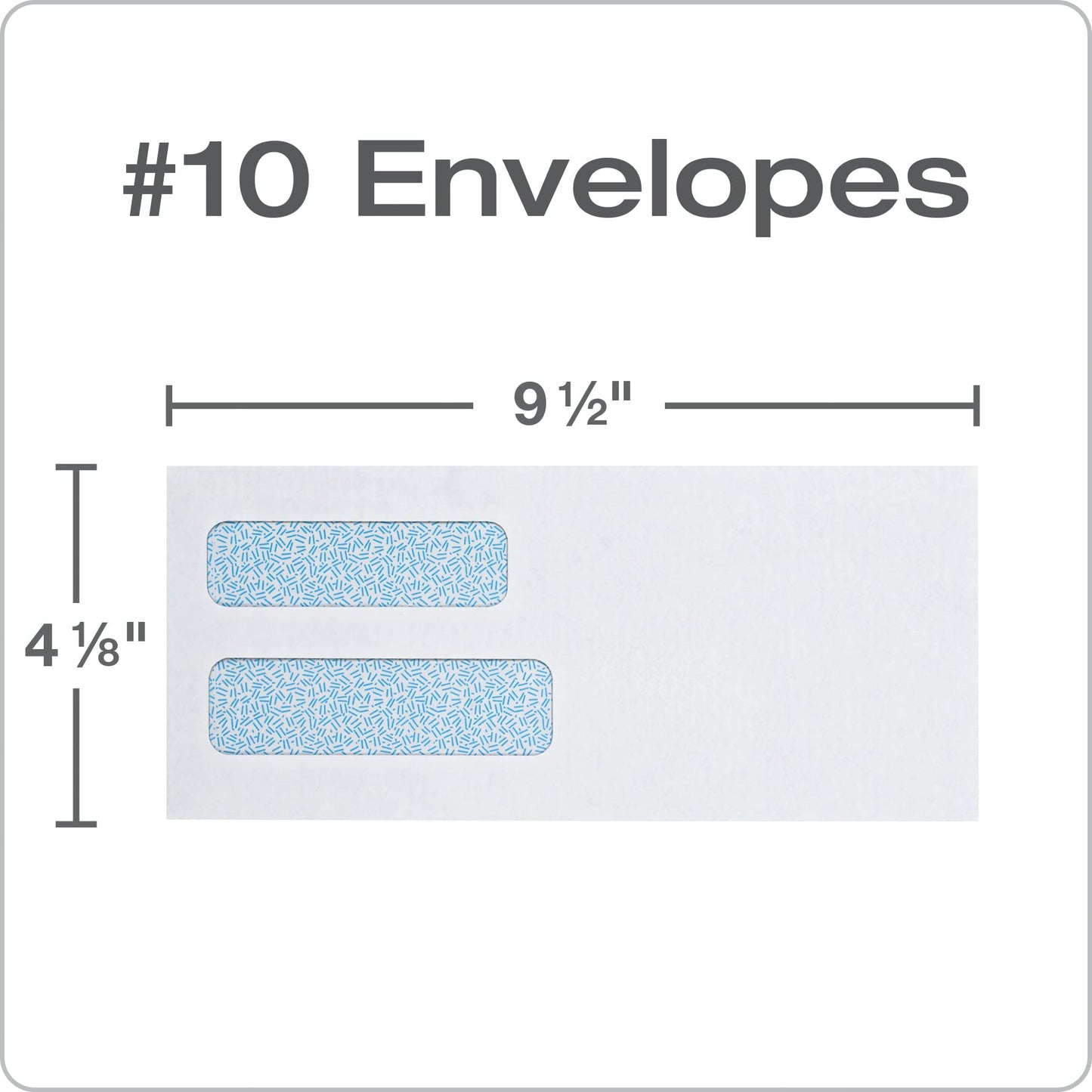 Columbian White Gummed 4 1/8 x 9 1/2 Inch Double-Window Business Envelopes 500 Count (CO133)