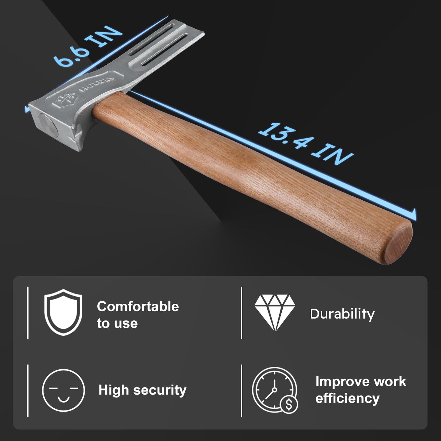 Magnetic Roofing Hammer, Magnetic Roofing Hatchet Designed to Improve Efficiency, Roofing Axe with Solid Wood Handle, A Roofing Tools That Can Be Used to Quickly Nail Roofing Nails And Felt Caps