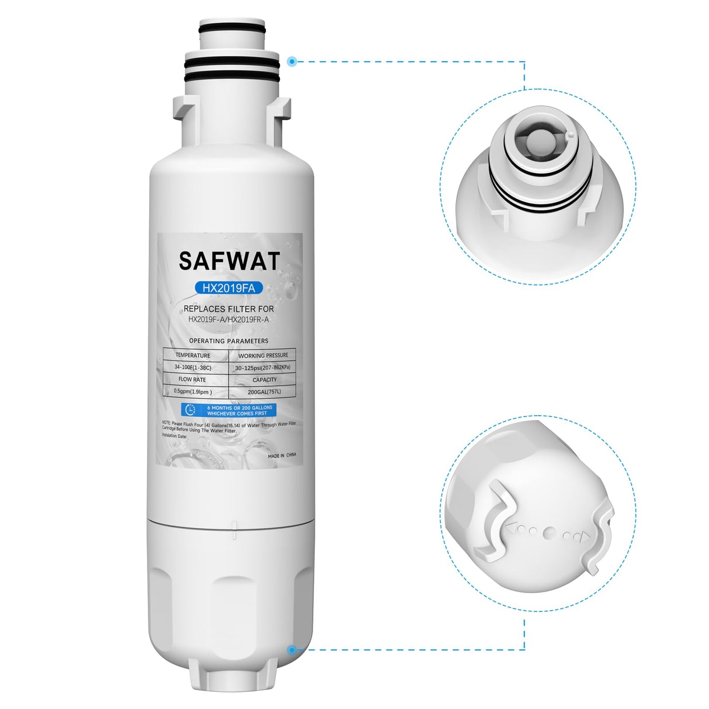 HX2019FR-A HX2019F-A Water Filter Compatible with Hisense HRM260N6TSE HRFD560SW HRCD585BW HRFD634BW HRCD650BW HRCD586TBWB Mora MRM260N6TSE Refrigerator (2 Pack)