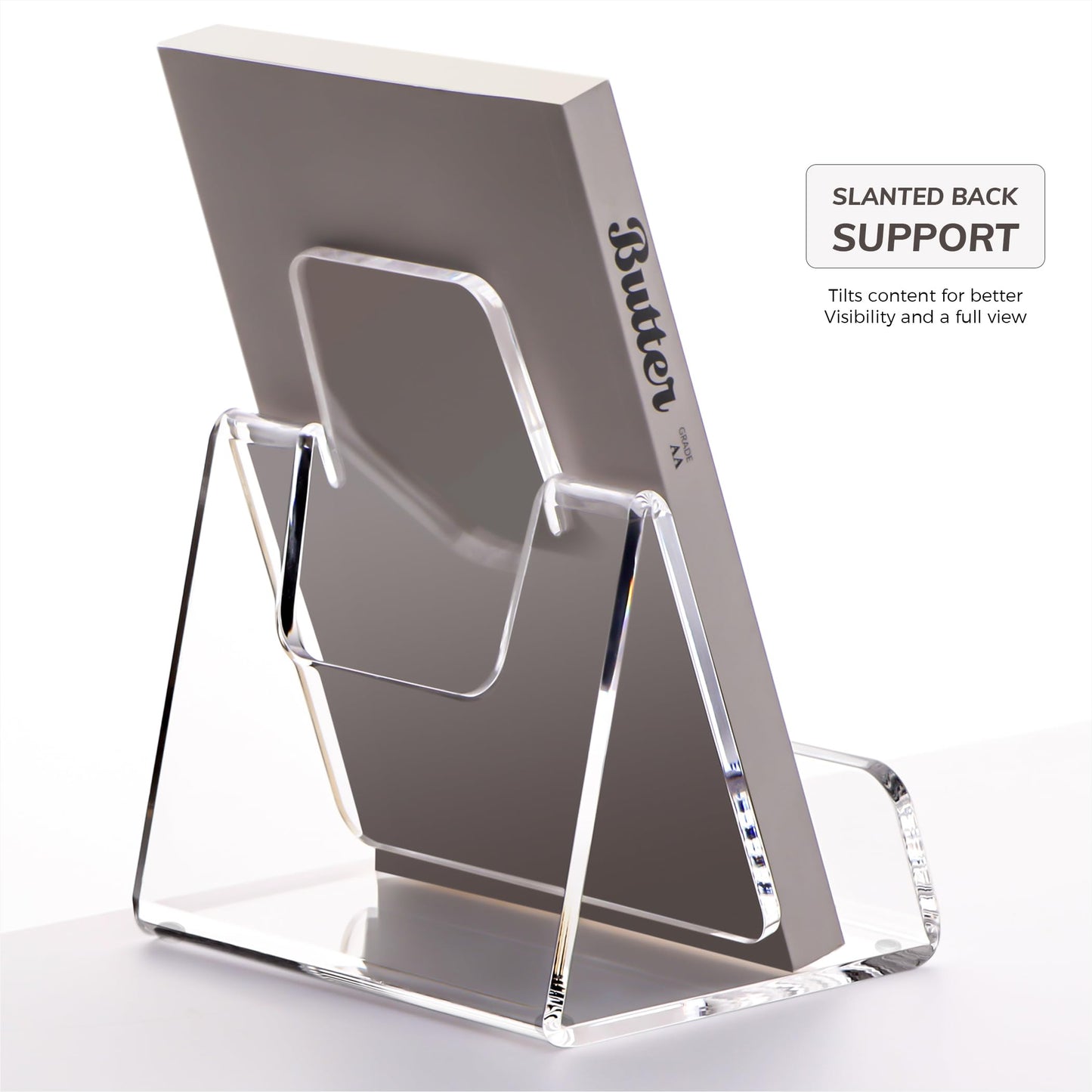 HeZone Acrylic Brochure Holder 5x6 Inch,Clear Pamphlet Holder Display Stand for Trifold 4&5&6 Inch Flyers,Pamphlets,Booklets,Menu,Leaflets for Office,Home,Store,2Pack,A5