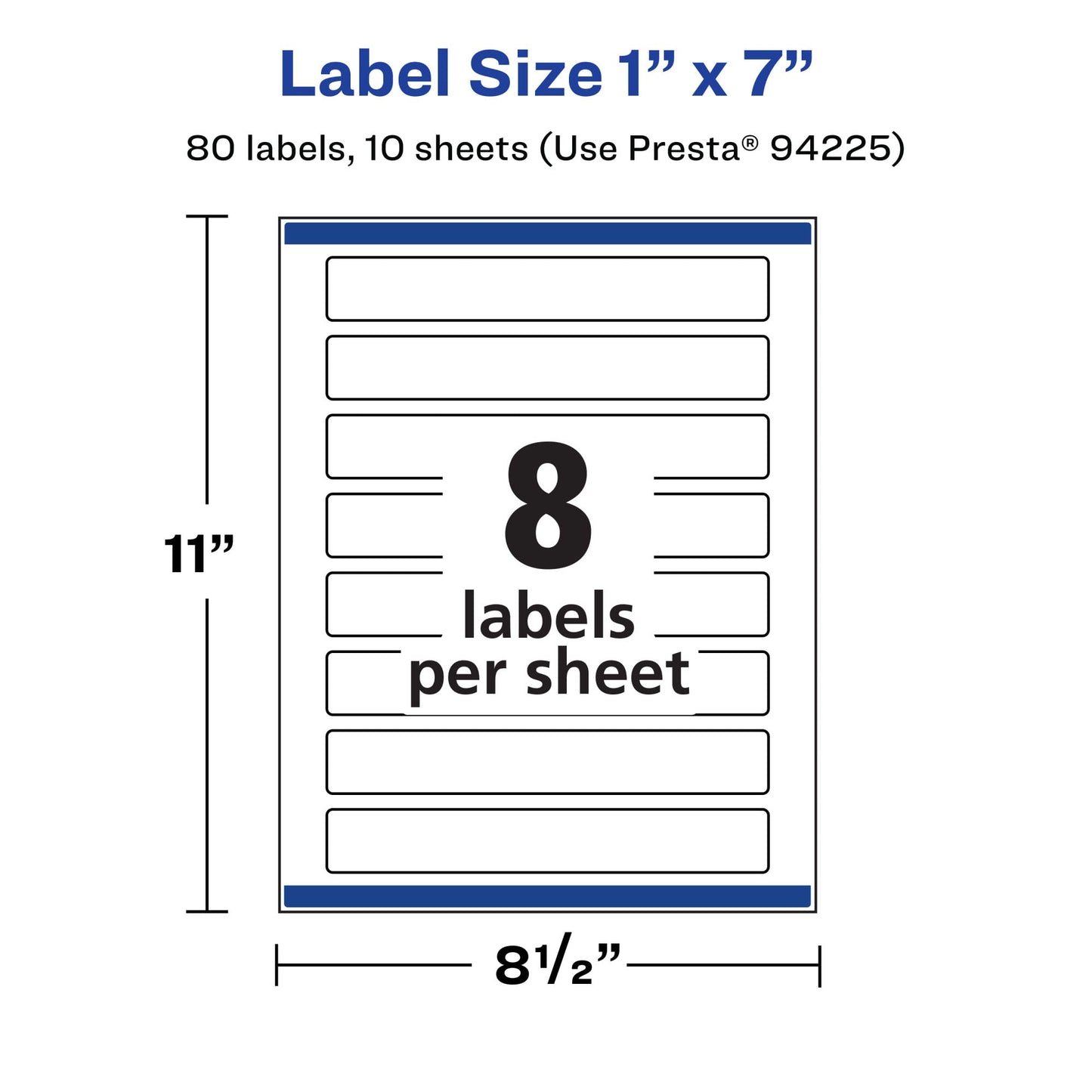 Avery Printable Durable White Rectangle Labels, Sure Feed Technology, 1" x 7", Print-to-the-Edge, Waterproof Labels, Laser & Pigment-Based Inkjet Compatible, 800 Total