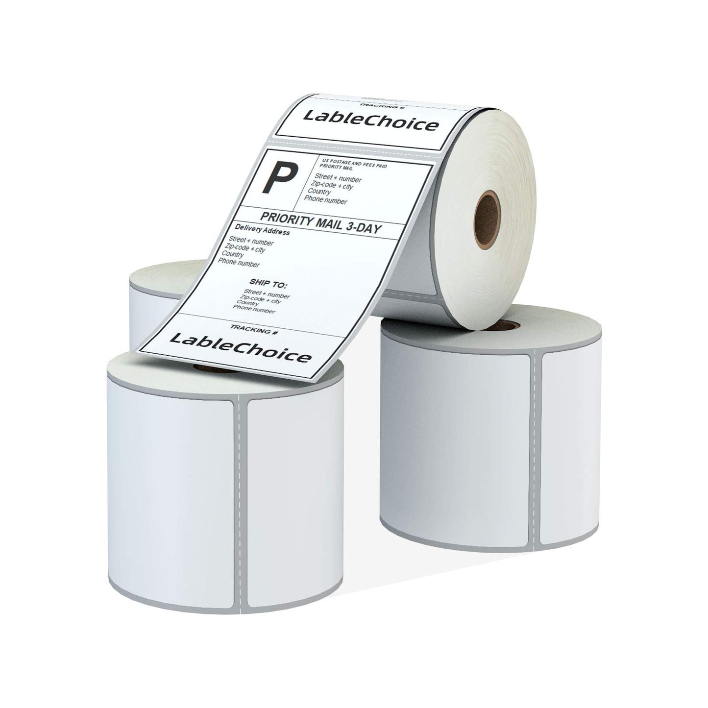 4 Rolls 450 Labels 4x6 3-Proof Direct Thermal Shipping Labels Used with Zebra 2844 ZP450 ZP505 ZP500 GK420D GX420 Rollo MUNBYN, LabelChoice 1" Core Permanent Adhesive Sticker Label Made for FedEx UPS