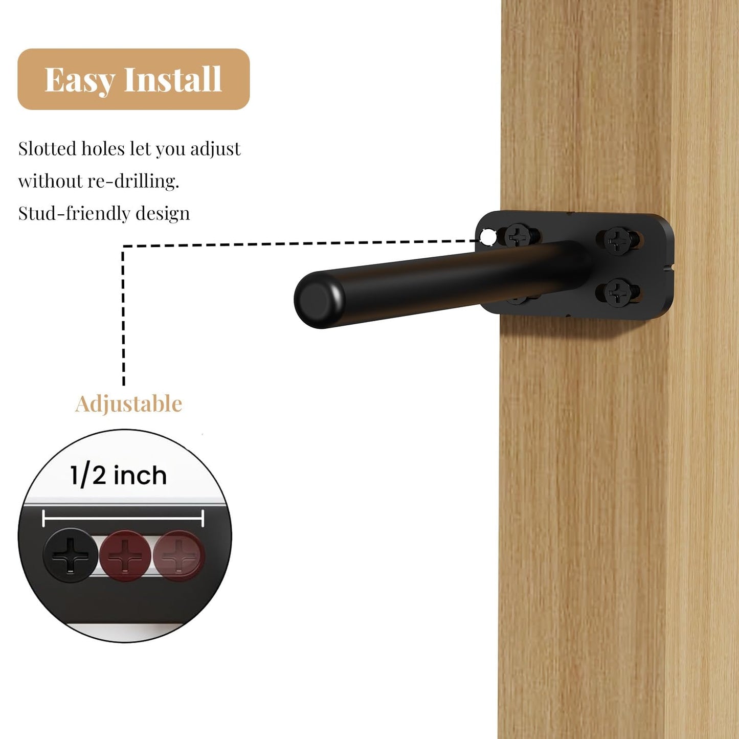 8pcs Wall Shelf Brackets Heavy Duty Floating Shelf Bracket Hidden,Invisible Black Shelving Brackets Decorative Floating Shelf Hardware Heavy Duty,Metal Shelf Support Bracket(6"-8pcs)