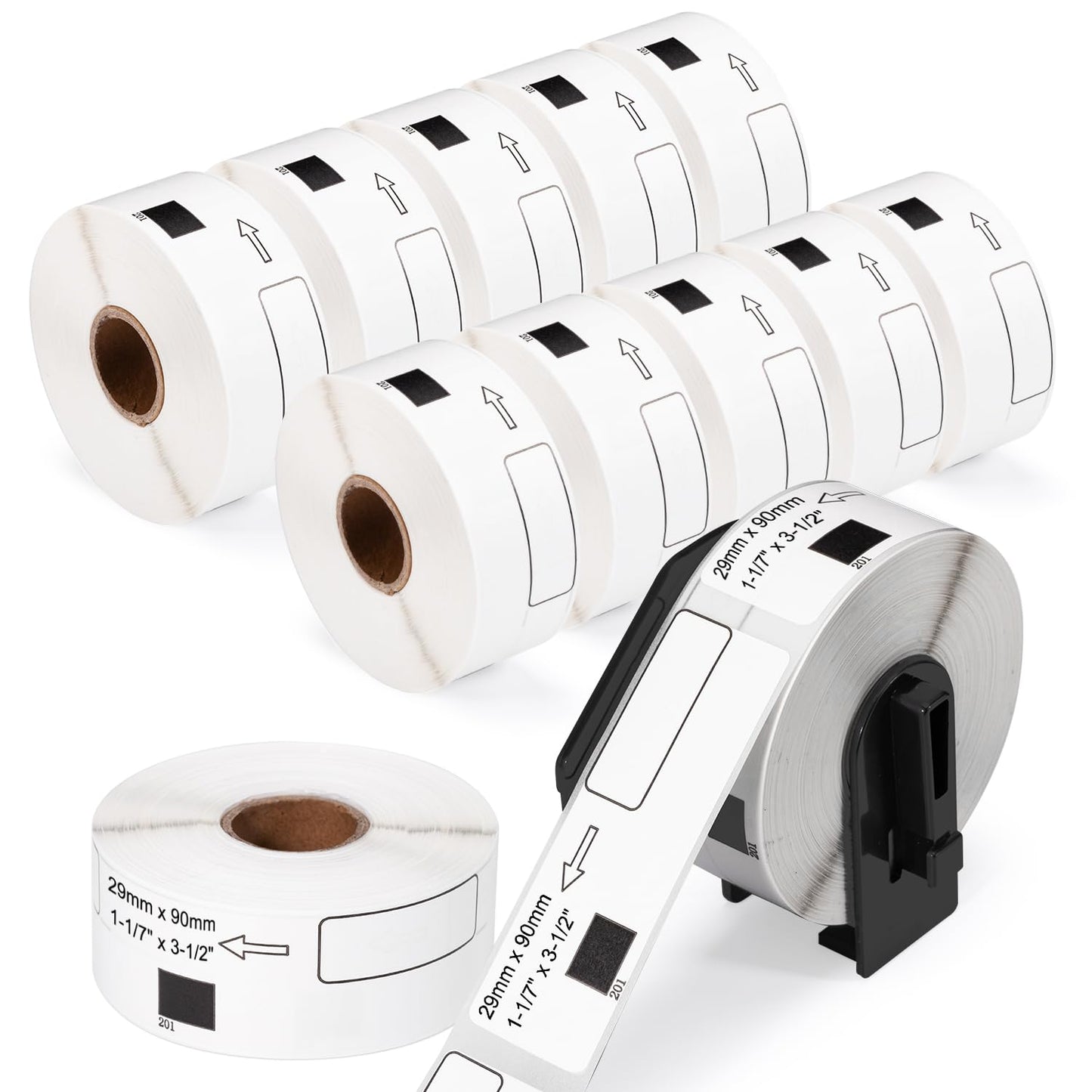 12 Rolls Replace Brother Die-Cut 29mm x 90mm DK Labels QL-800 Standard Address Label DK-1201 (1.1" x 3.5") for QL-810W QL-710W Label Printer, Barcode & All Purpose Label, 4800 Labels + 1 Frame