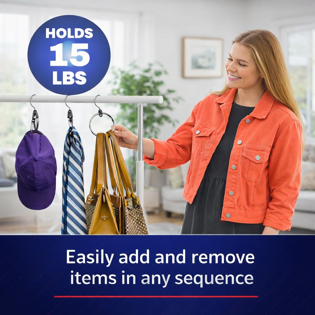 Rolly Hanger® Closet Space Saver – Premium Rotating Aluminum Organizer for Belts, Ties, Hats & Handbags – Heavy Duty 360° Swivel – Declutter & Maximize Storage (2 Pack)