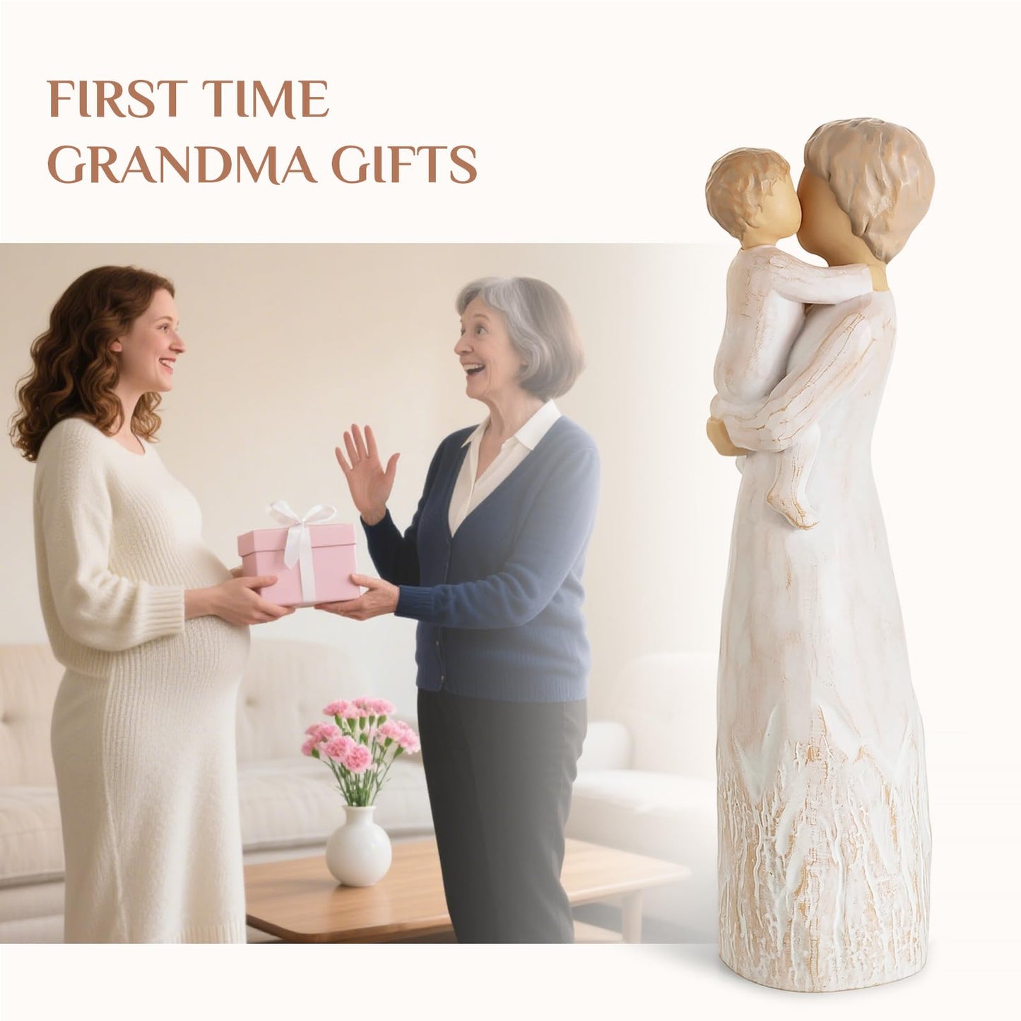 Storieme First Time Grandma Gifts: New Grandmother Gift for Birthday Christmas Mothers Day from Grandkids Grandmas Figurines Statue