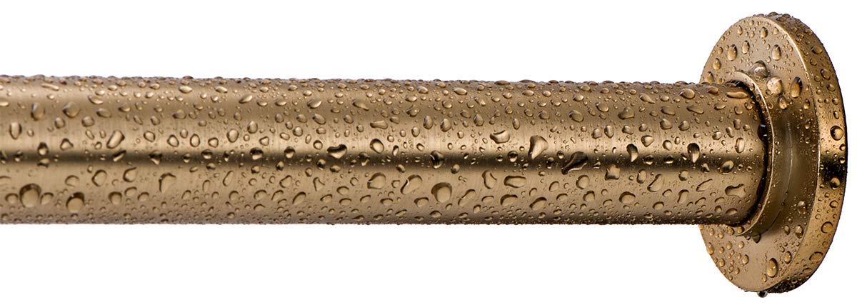Ivilon Tension Curtain Rod - Spring Tension Rod for Windows or Shower, 54 to 90 Inch. Warm Gold