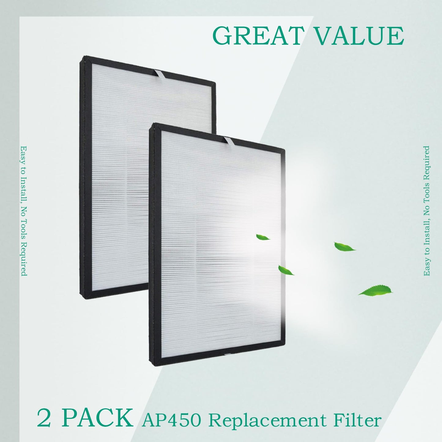 AP450FA Replacement Filter for Envion Allergy Pro AP450 Air Purifier, H13 True Hepa, 2 Pack, Model AP450F