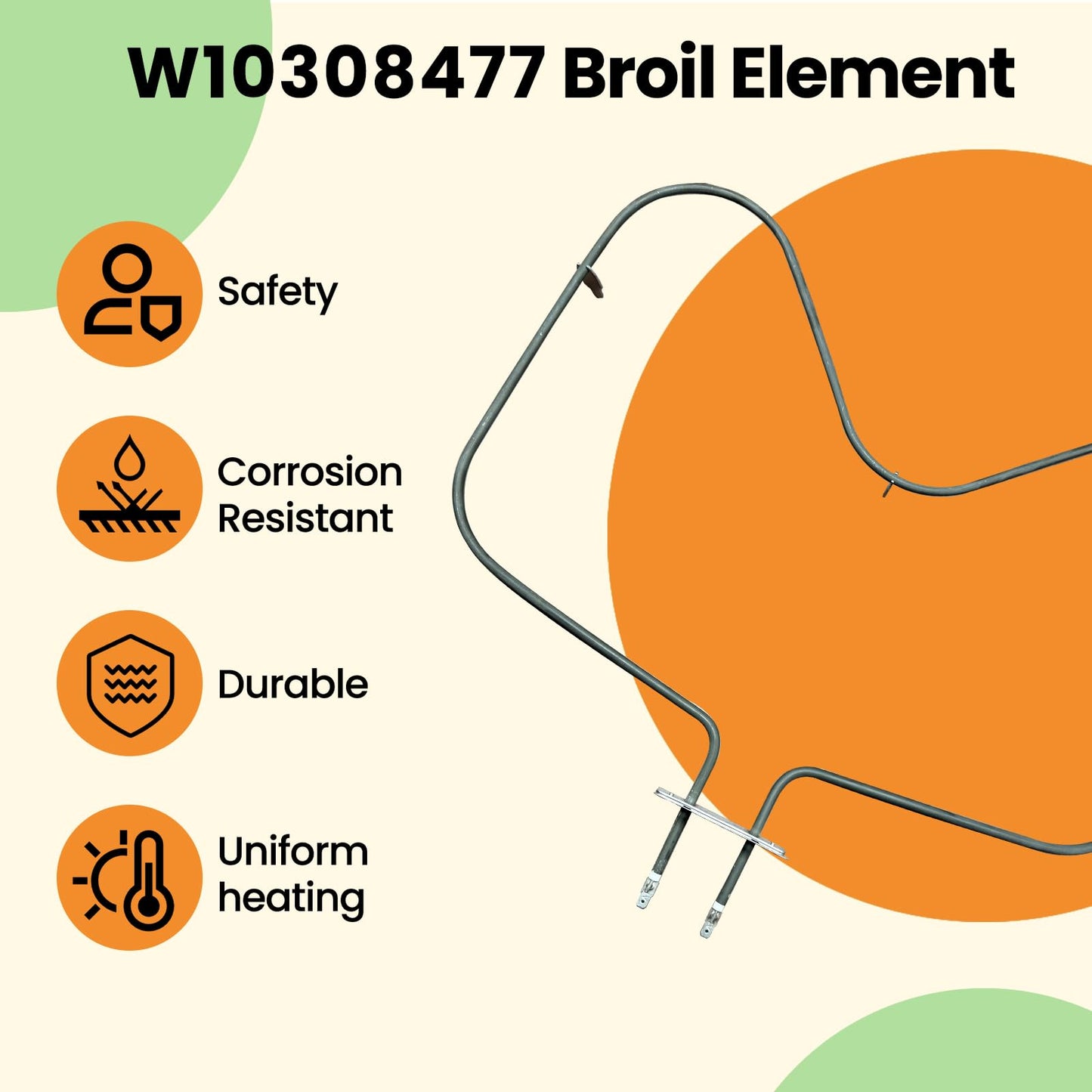 Xzionh WP308180 W10308477 Oven Bake Element Compatible With Whirlpool Electric Freestanding Range,Replacement AP6019197,3195067,8053713,814432,9758519,9758541,W10308477,WPW10308477vp,1719751