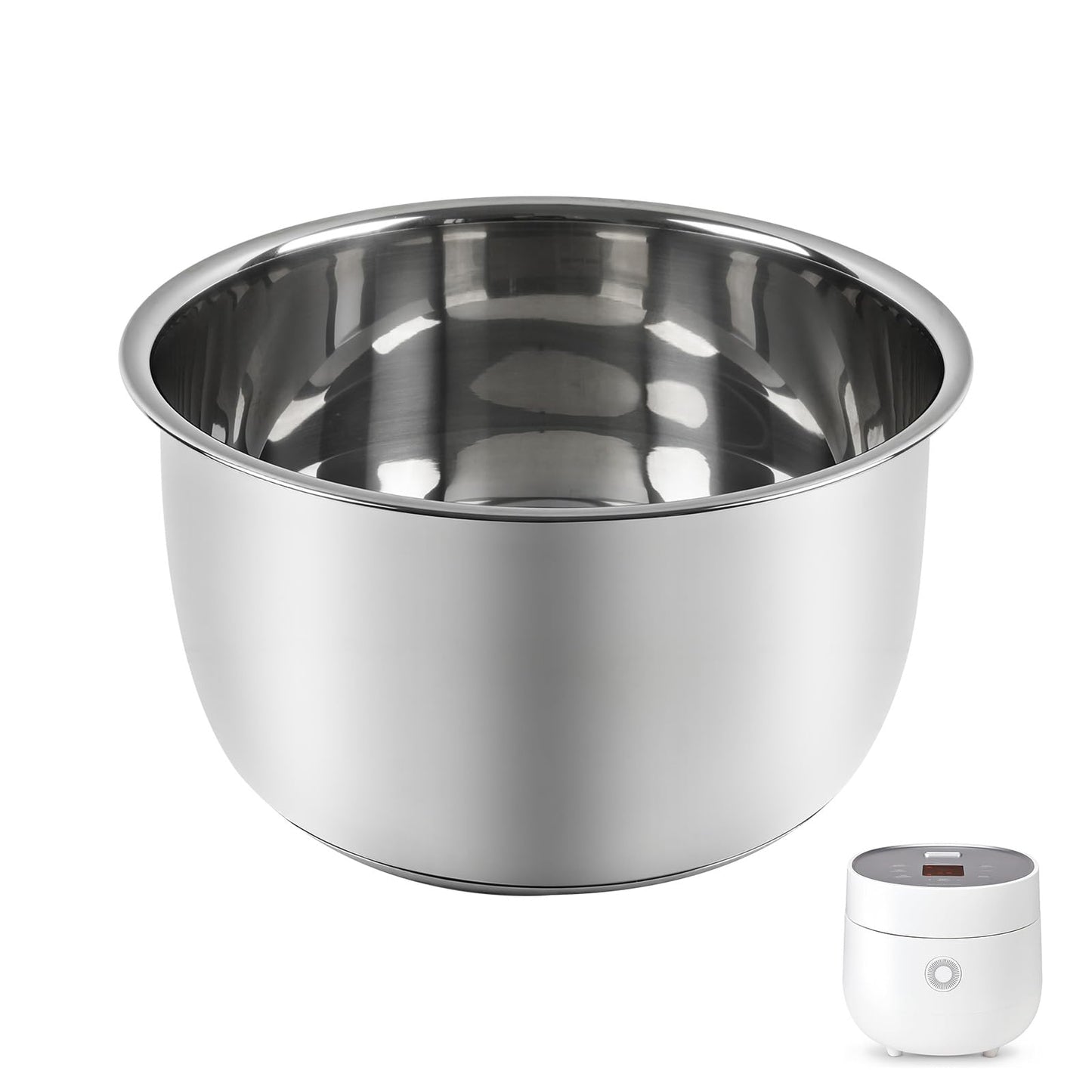 Replacement Rice Cooker 6-Cup Inner Pot Only Compatible with CUCKOO CR-0675FW – 304 Stainless Steel Inner Bowl with Multi-Ply Base, Durable Pots for Multi-Cookers, Easy to Clean and Dishwasher Safe