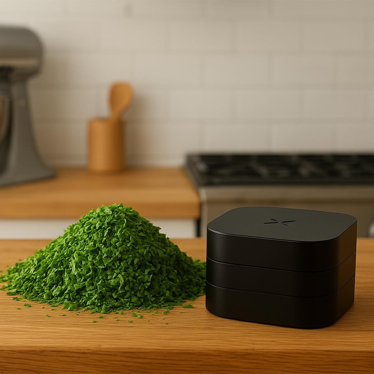 PAX Spice & Herb Mill – Ergonomic Spice & Herb Mill Made from Aluminum for an Even, Medium Shred – Square Shape for Better Grip