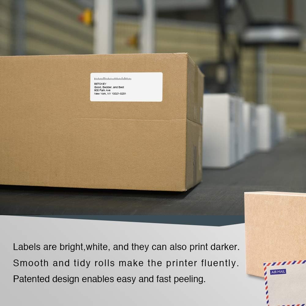 BETCKEY - Compatible DYMO 30321 (1-4/10" x 3-1/2") Address Labels, Perforated, Compatible with DYMO Labelwriter 450, 4XL, NOT Fit 550 & 5XL [20 Rolls/5200 Labels]