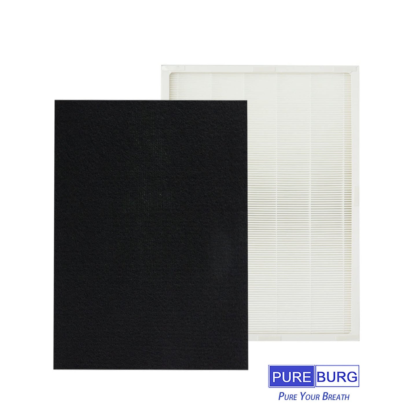 PUREBURG 83195 Replacement Filter Compatible with Kenmore 83254 83396 85254 F-K3 Air Purifiers, H13 HEPA Activated Carbon Pre-Filters x 4 Air Clean Dust VOCs