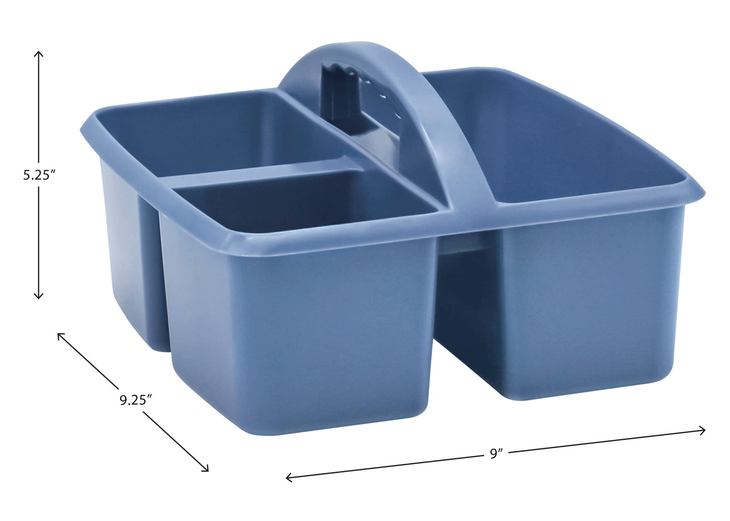 Teacher Created Resources Slate Blue Portable Plastic Storage Caddy 6-Pack for Classrooms, Kids Room, and Office Organization, 3 Compartments