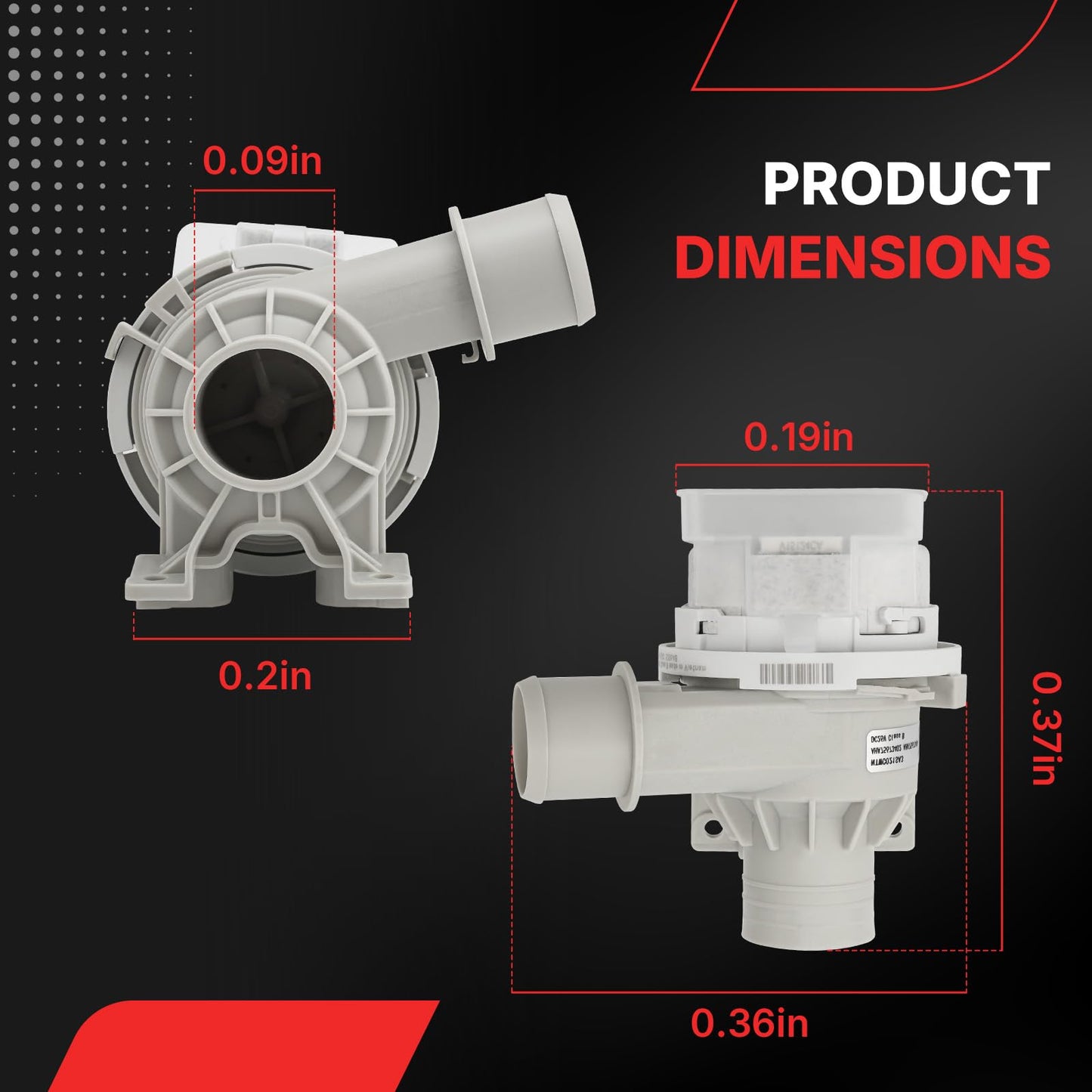 AHA75673404 Washer Drain Pump Assembly Fit for LG WT7800CV WT7100CW WT7060CW WT7300CV WT7800CW WT7900HBA WT7150CW WT7305CW WT7305CV WT7250CW WT7405CW Replace AP6978814 PS12748410