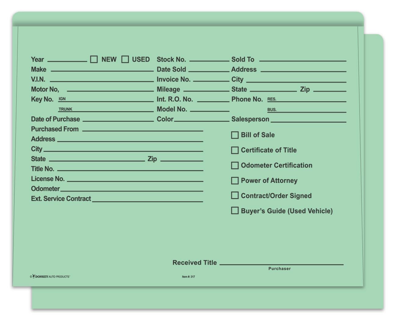 Printed Heavy Duty Deal Jackets – Green (100 Shrink Wrapped)