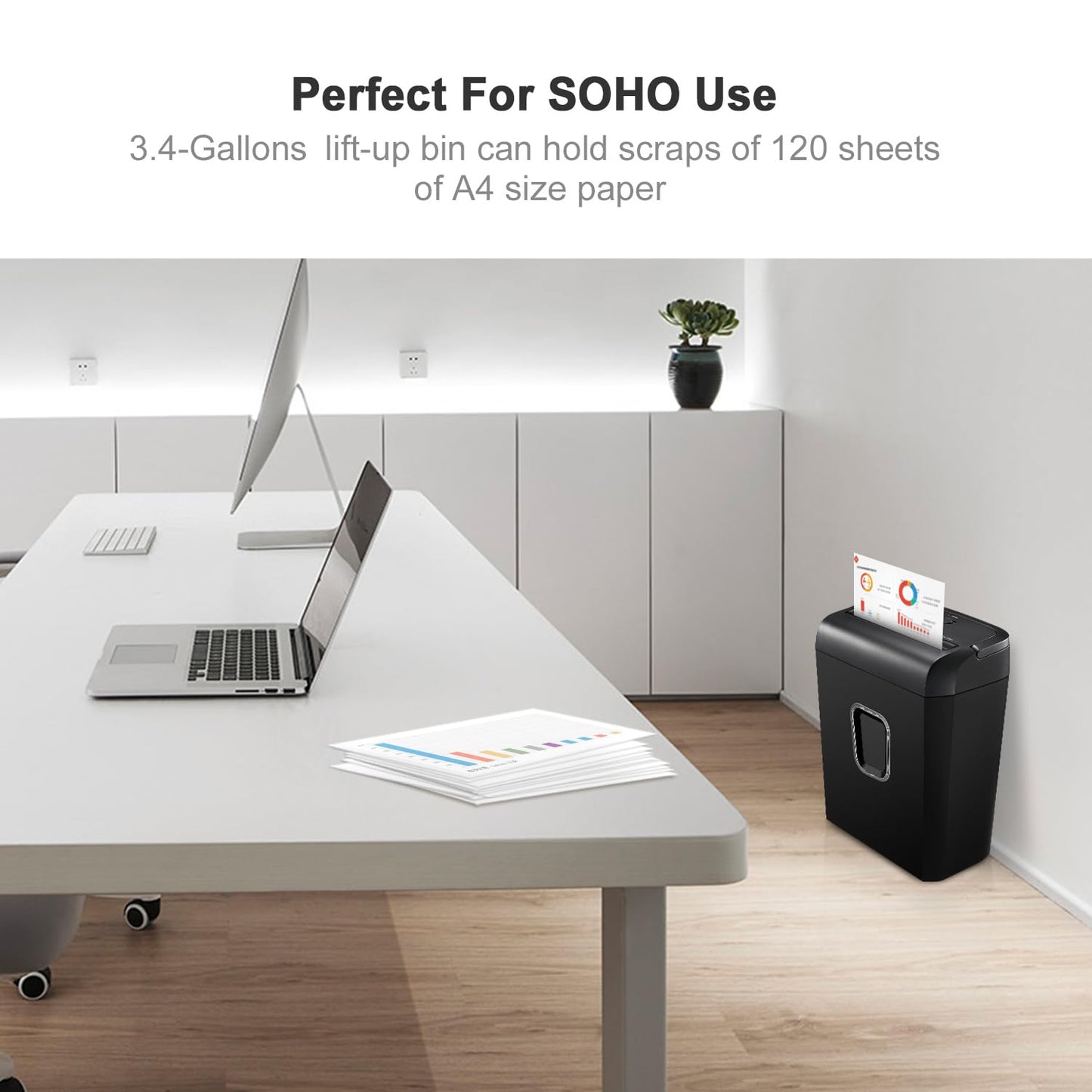 Bonsaii 6-Sheet Micro-Cut Paper Shredder, P-4 High-Security for Home & Small Office Use, Shreds Credit Cards/Staples/Clips, 3.4 Gallons Transparent Window Wastebasket, Black (C234-A)