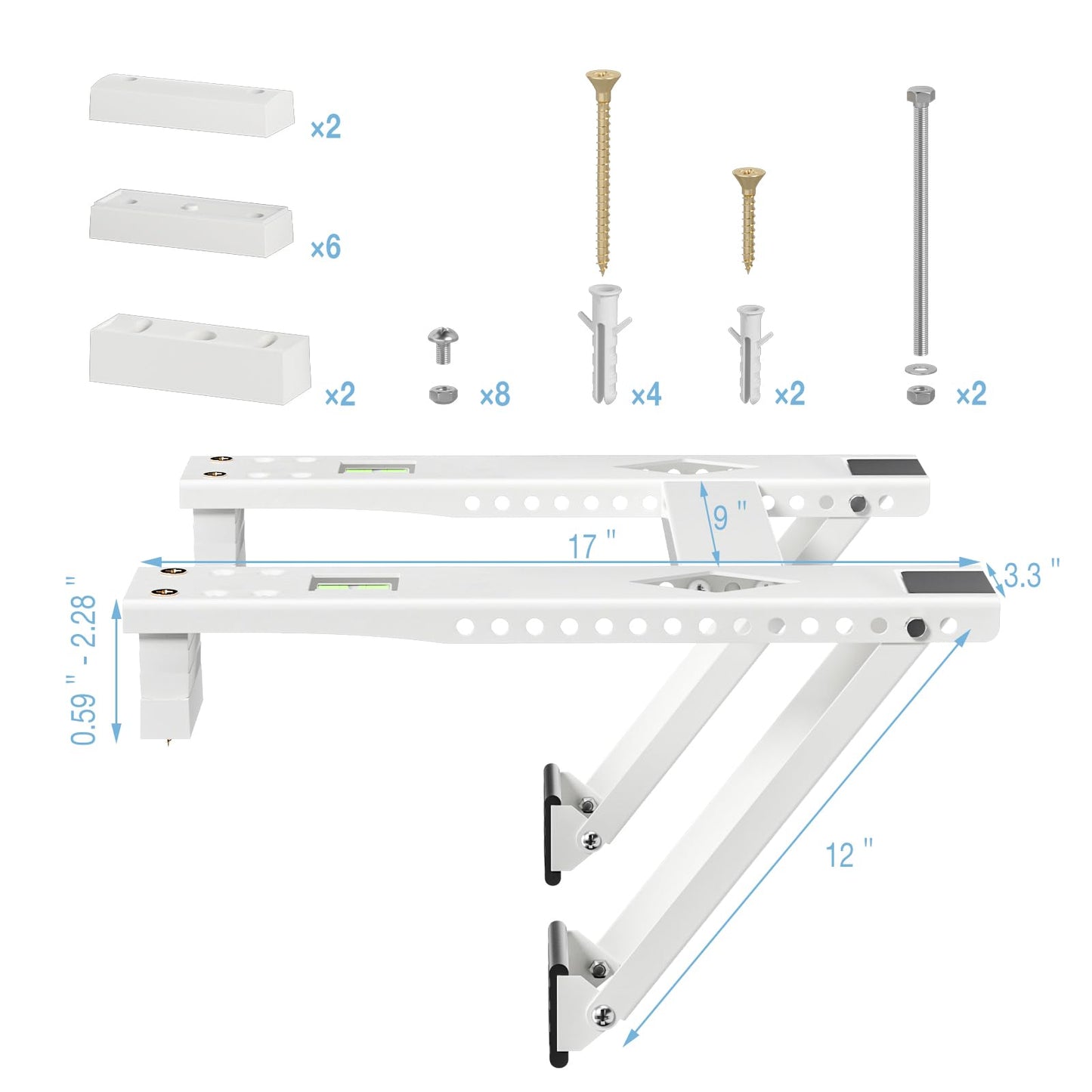 HOXHA Window AC Bracket, Universal Window Air Conditioner Support Bracket, Heavy Duty Window AC Mount, Air Conditioner Holder for Hung Windows, Support Up to 200 lbs