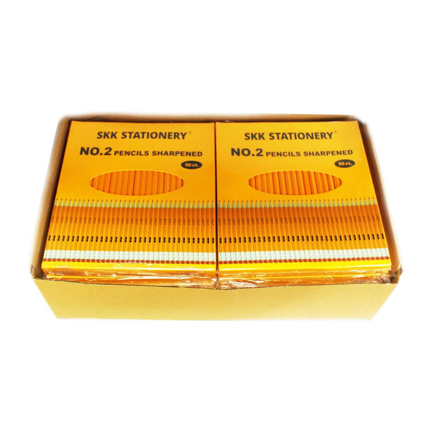 SKKSTATIONERY 600Pcs 2 HB Pencils Pre-sharpened pencils Set, Woodcase Lead Pencils Sharpened for Back to School Teacher Supplies, Writing, Drawing and Sketching 50 Pcs*12 Boxes